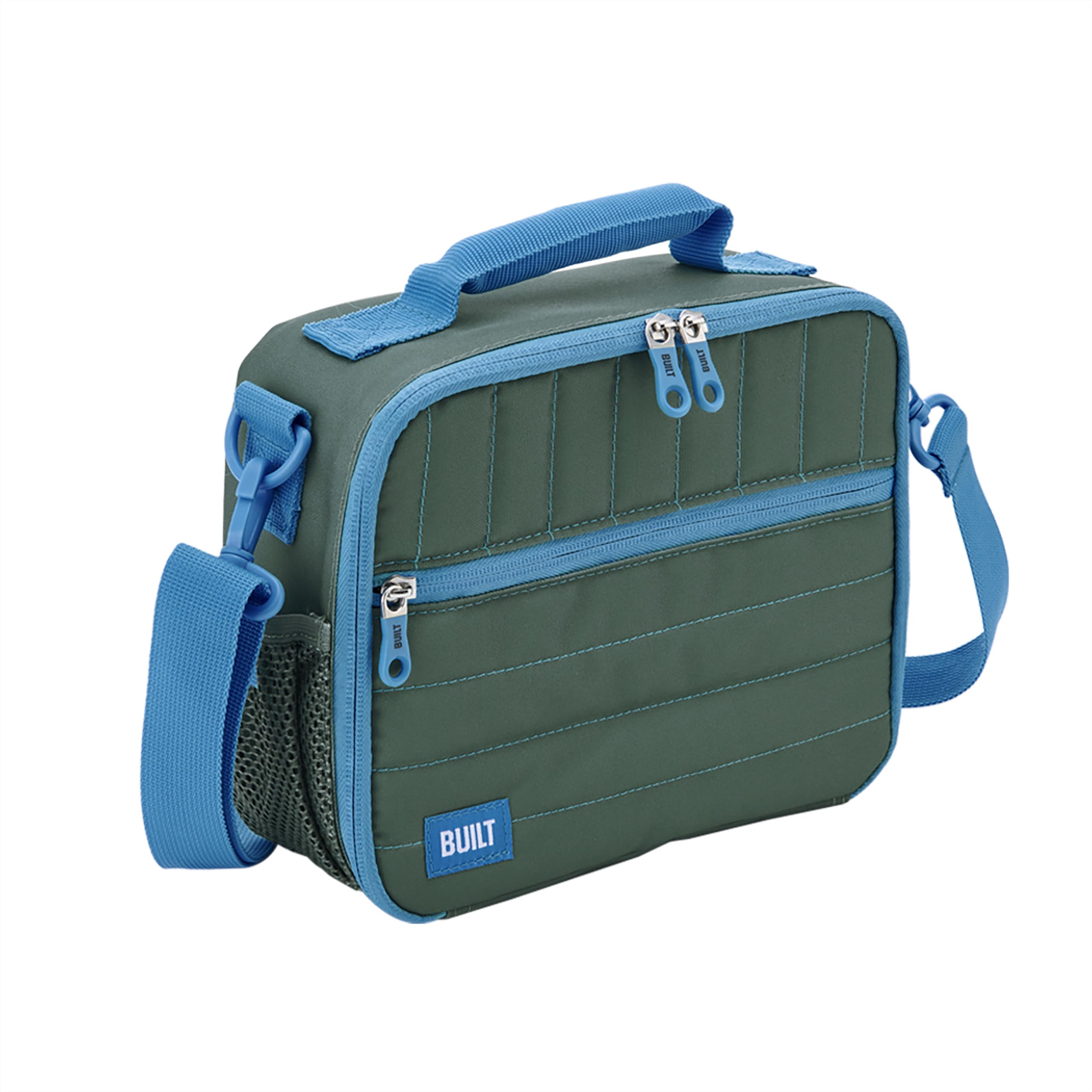 Built Puffer Water-Resistant Polyester Lunch Box, Lightweight Insulated And Reusable With Detachable Adjustable Strap, Forest Gr