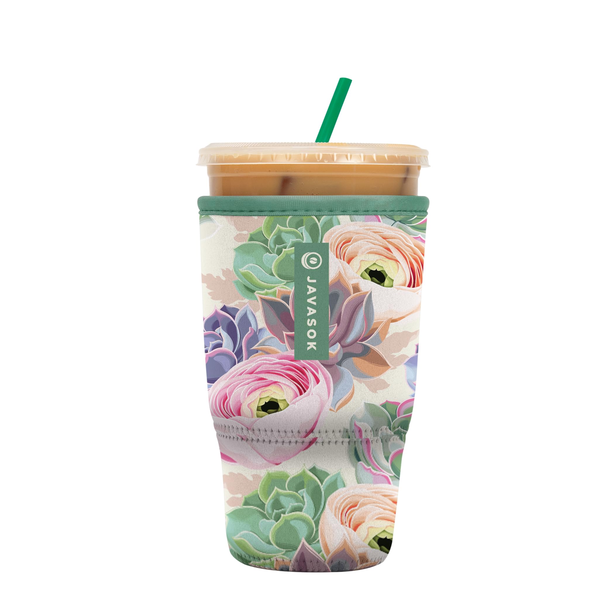 Sok It Java Sok Iced Coffee & Cold Soda Insulated Neoprene Cup Sleeve (Pastel Splendor, Large: 30-32oz)