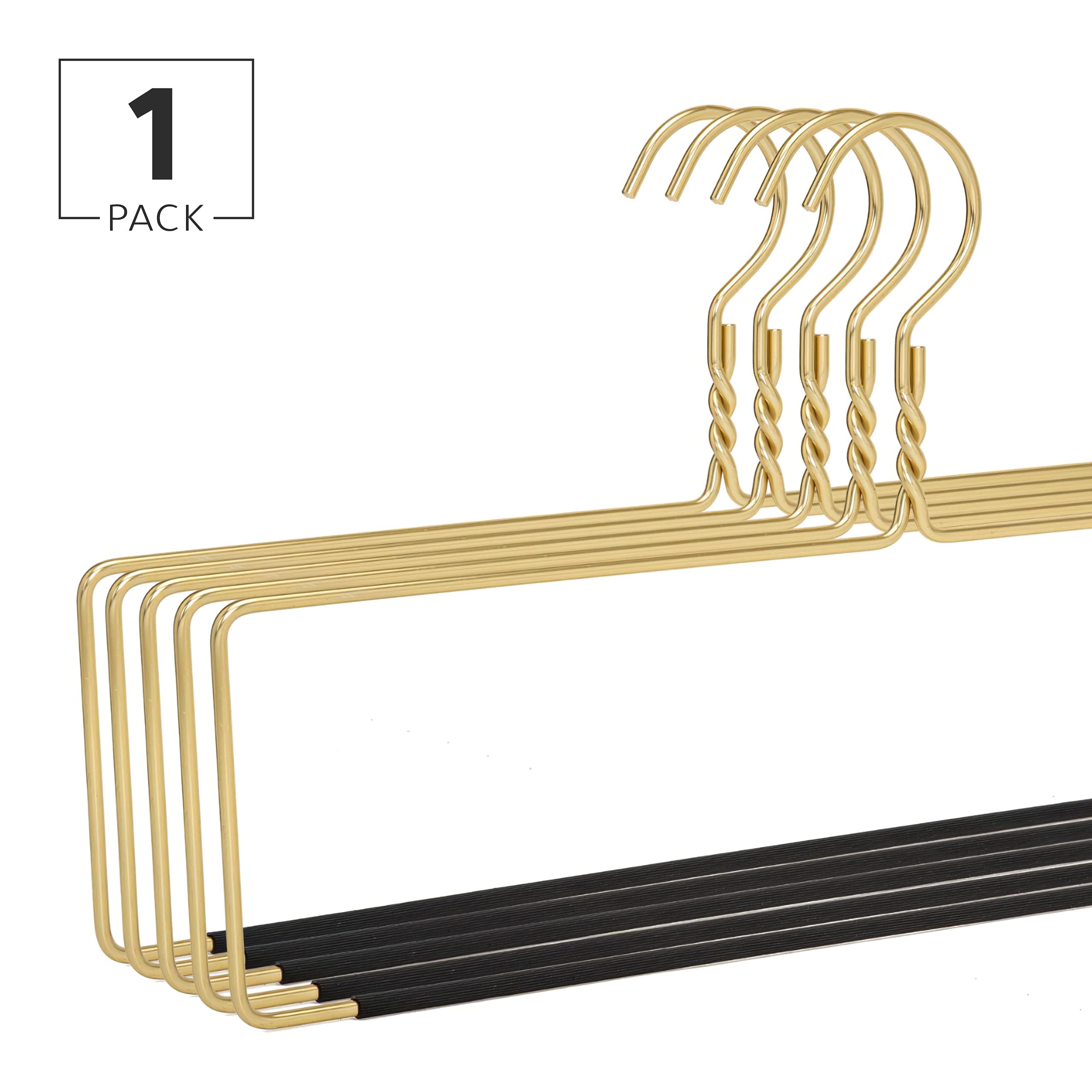 Quality Hangers Heavy Duty Blanket Hanger, Nonslip Storage Solution, Small, Gold, Model AL50-GL