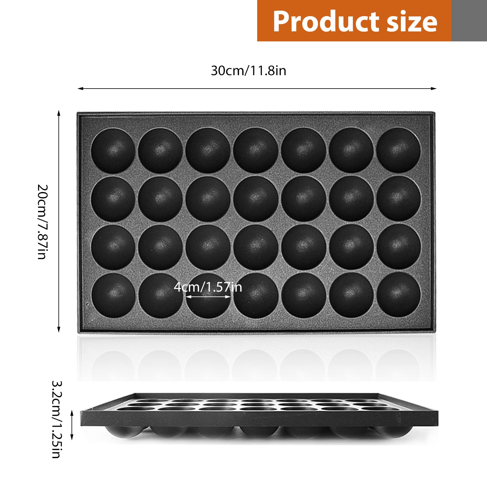 Anxingo Takoyaki Pan - 28 Hole Takoyaki Maker Baking Pan 1.5'' Half Sphere Takoyaki Maker For Baking Cooking,Aluminium