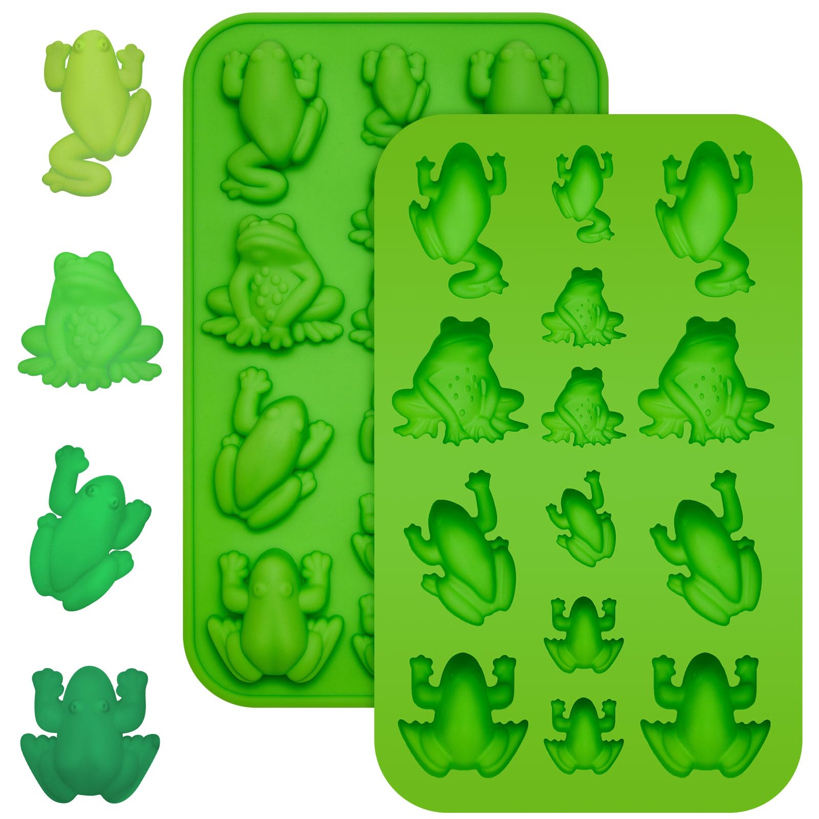 Tessco for you 2 Pcs Frog Silicone Mold Chocolate for Halloween, Green