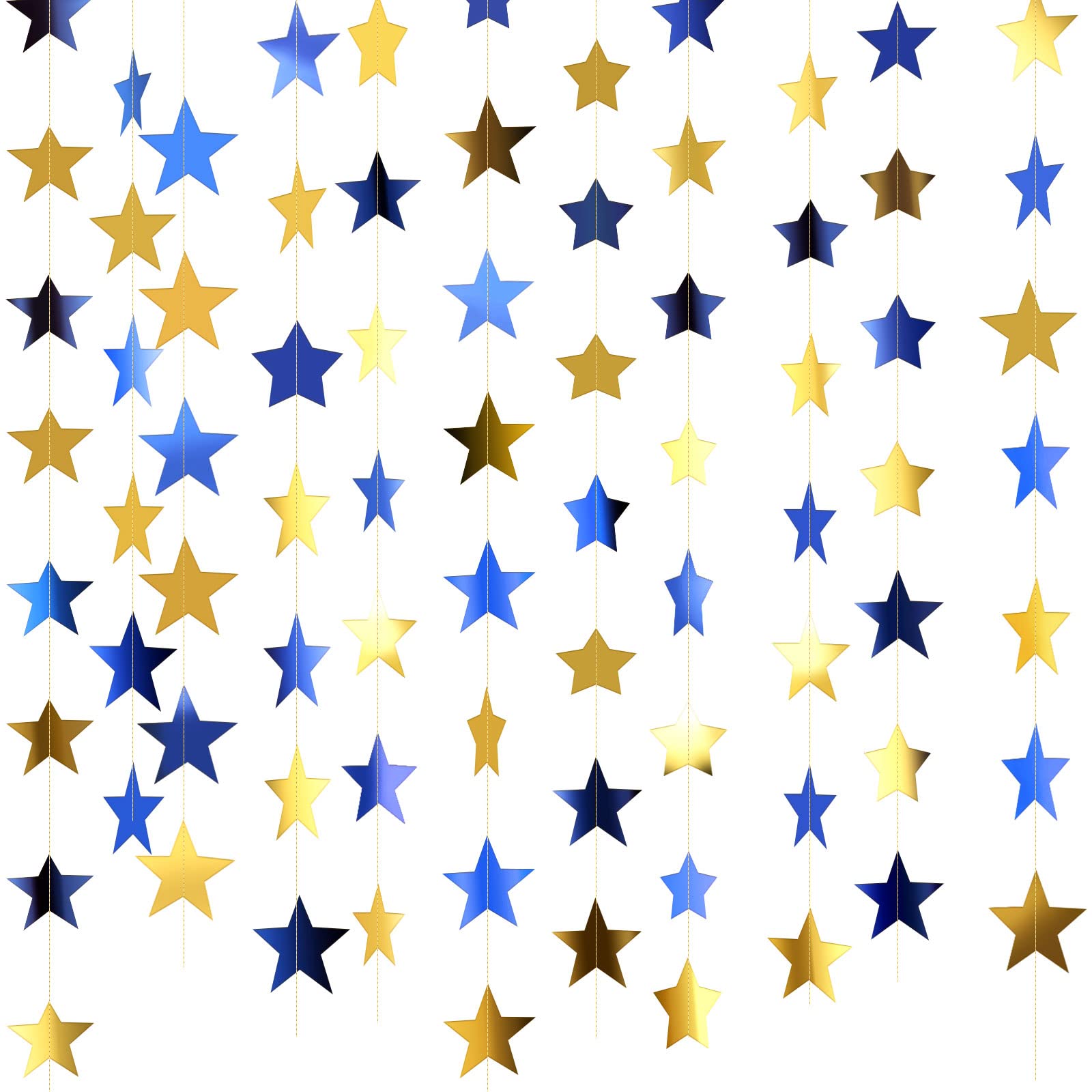 Patelai Glitter Star Garland Banner Christmas Decor 130 Feet Star Hanging Bunting Banner Twinkle Backdrop for Homecoming Classro