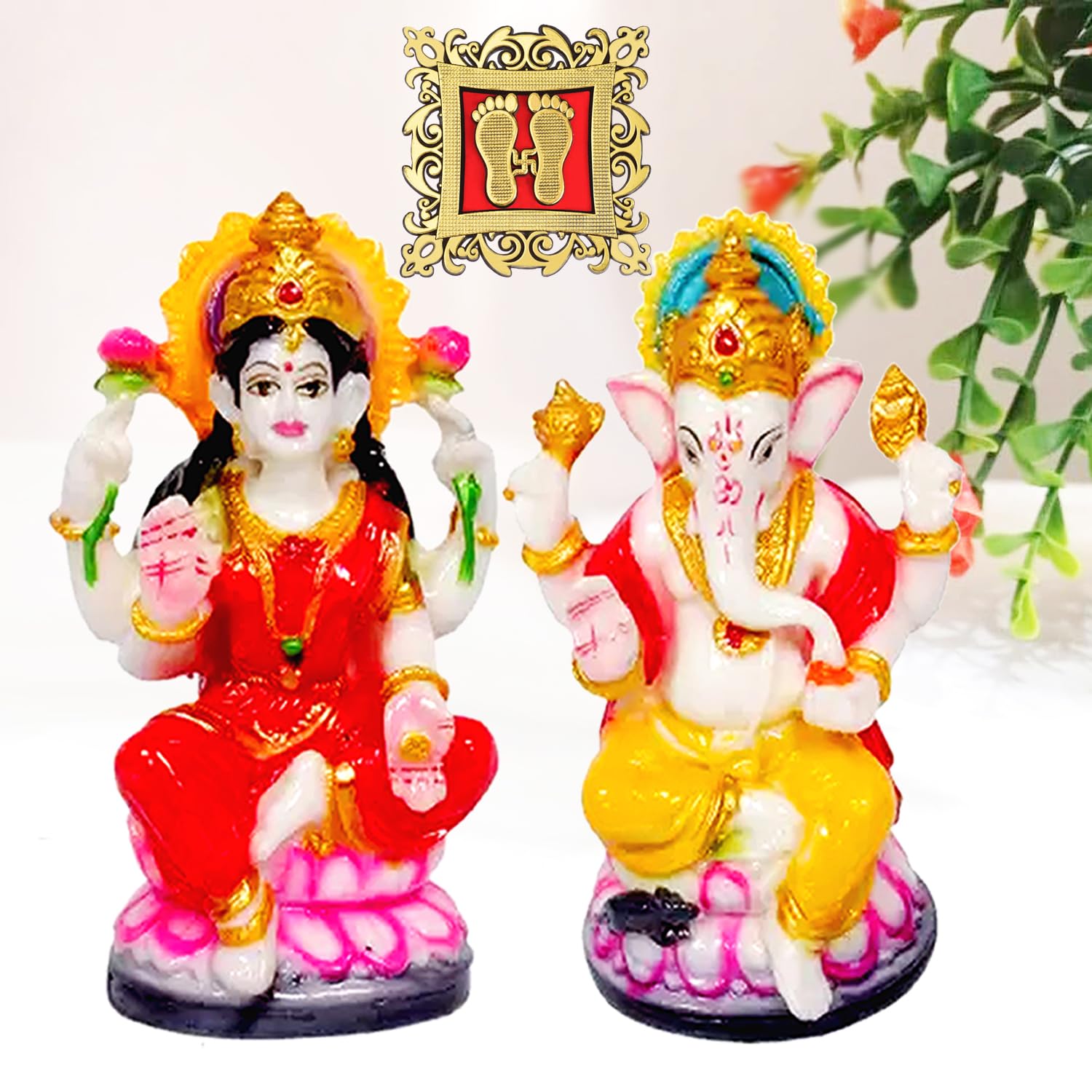 Kitlyn Laxmi Ganesh Idol For Pooja Room | Lakshmi Ji Ki Murti | Ganesh Ji Ki Murti | God Murti Religious Figurine & Pooja Items 
