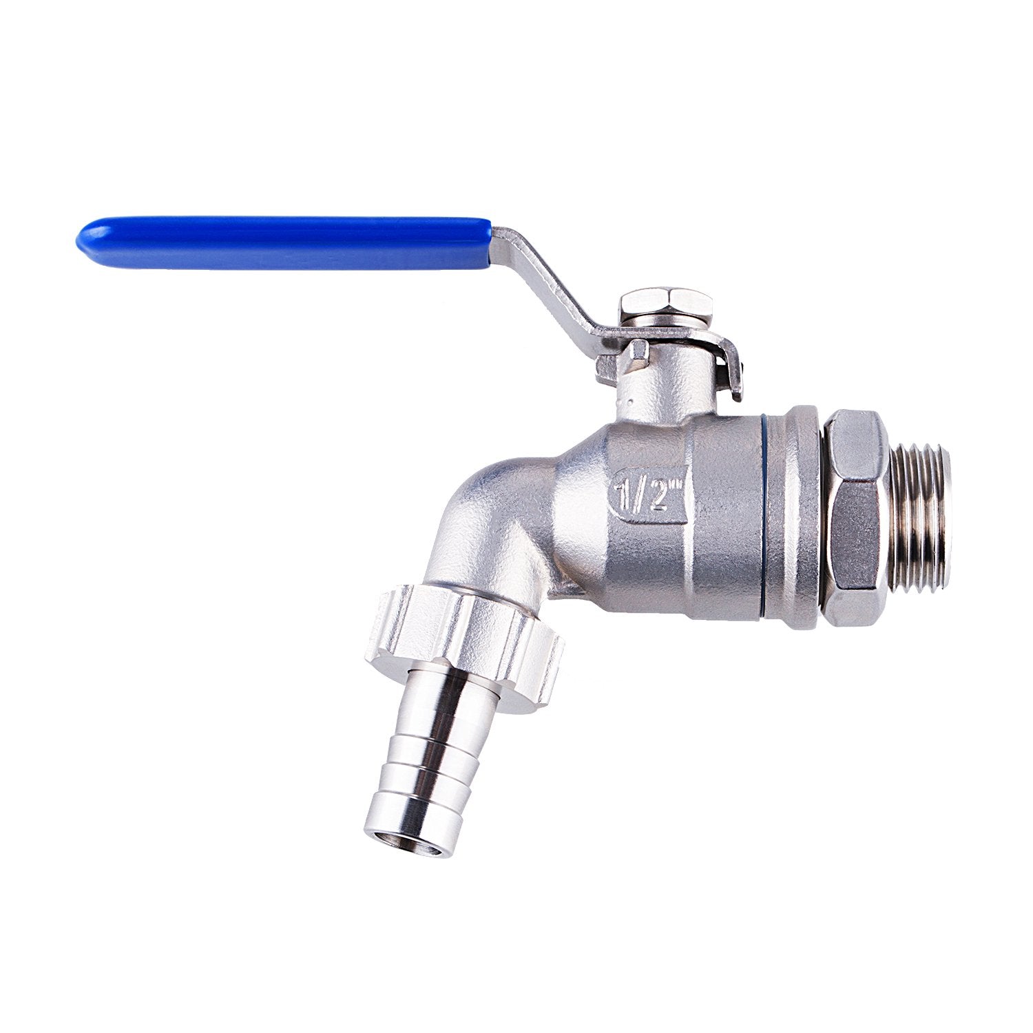 Tizze 1/2 Inch Stainless Steel Ball Valve Weldless Bulkhead For Building Home Brew Kettle/Mash Tun
