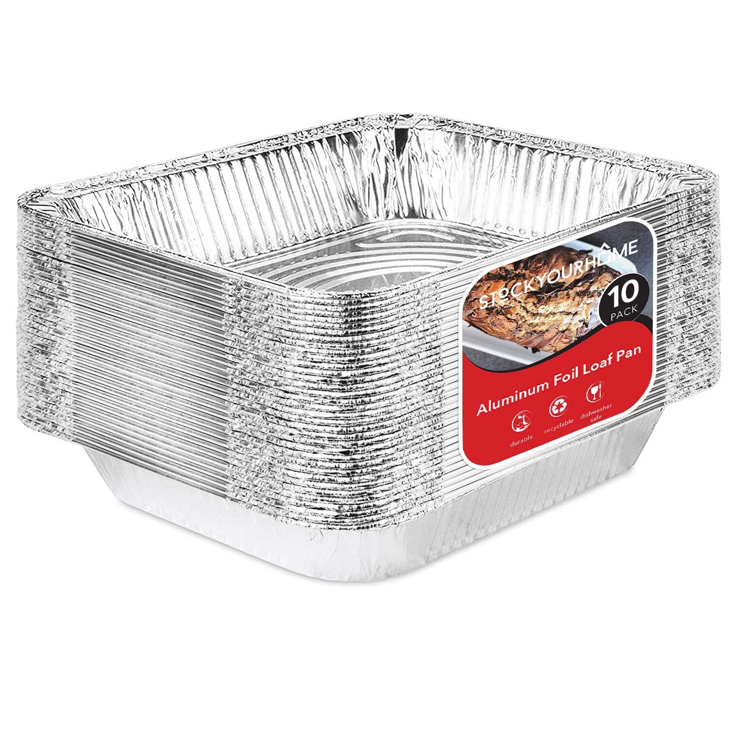 Aluminum Pans 9X13 Disposable Foil Pans (10 Pack) - Half Size Steam Table Deep Aluminum Trays - Tin Foil Disposable Pans Great F