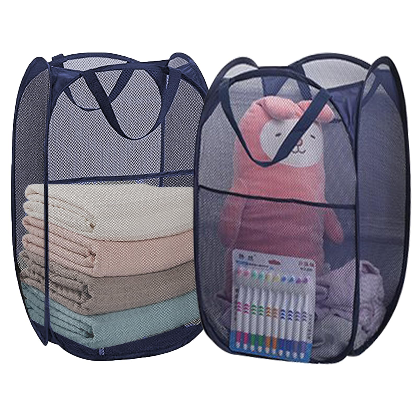 Aplter Collapsible Laundry Baskets Mesh Pop Up Laundry Basket Portable Laundry Hamper, Foldable Clothes Basket Storage Hampers (