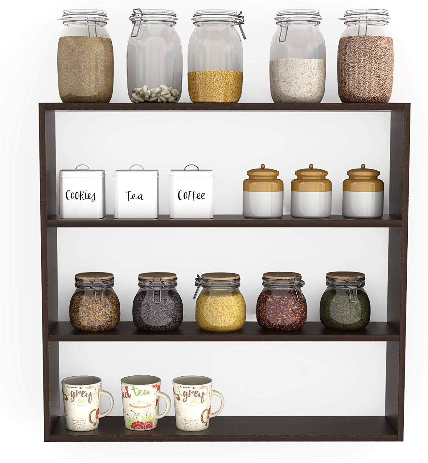 Bluewud Jasden Engineered Wood Multipurpose Kitchen Storage Rack Crockery Cabinet Unit Shelf For Modular/Mordern Kitchen Organiz