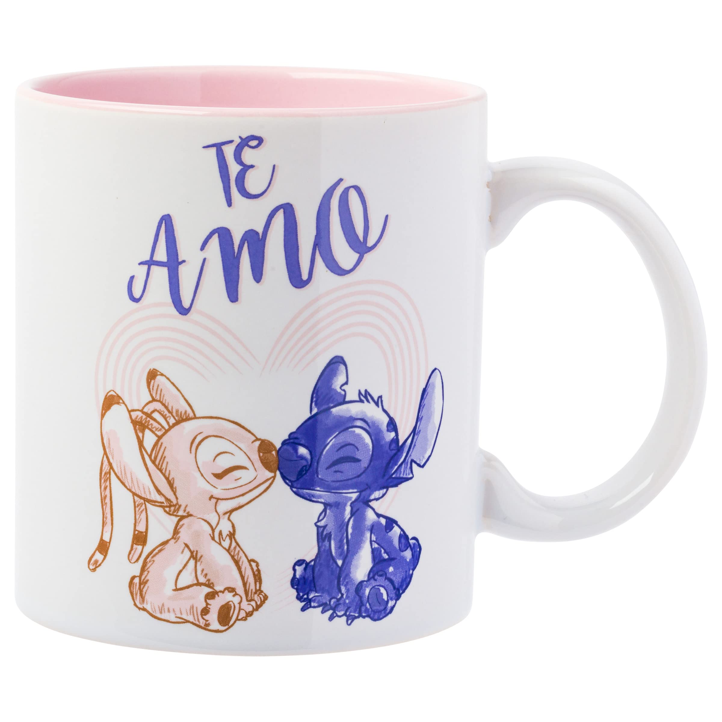 Silver Buffalo Lilo And Stitch Te Amo Ceramic Mug, 20 Ounces