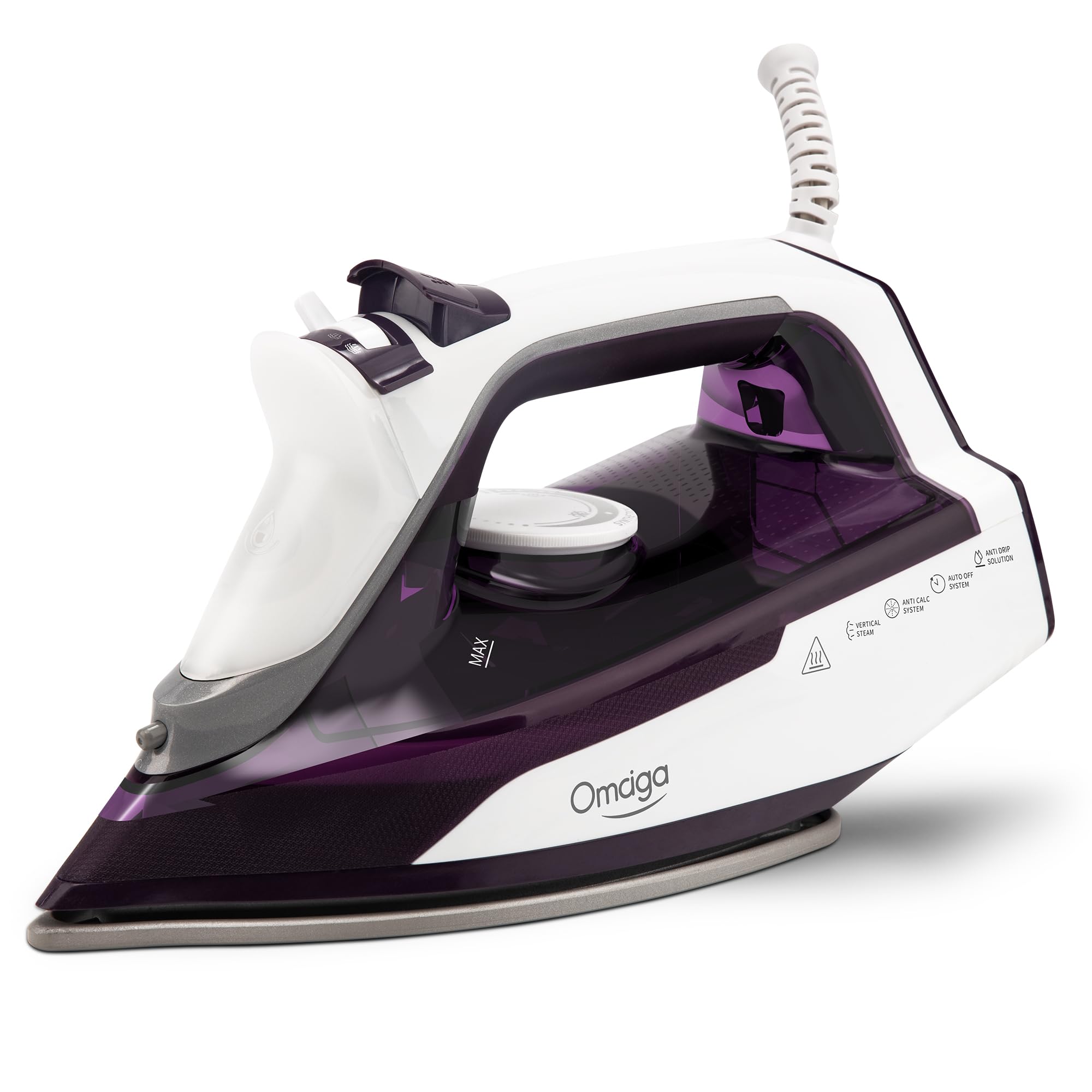 Steam Iron For Clothes, 1750W Clothes Iron With Double-Layer Ceramic Soleplate, Iron For Clothes With 13.52Oz Water Tank, Clothi