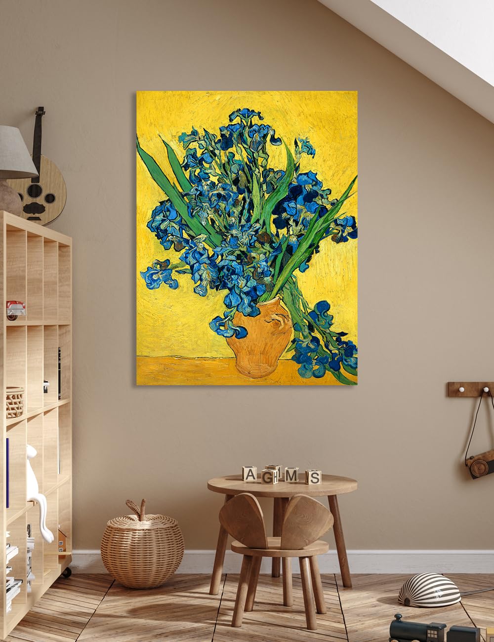 Decorarts - Irises Vase Flower, Vincent Van Gogh Reproductions. Oversize Giclee Canvas Print Wall Art For Home Wall Decor. 30X40