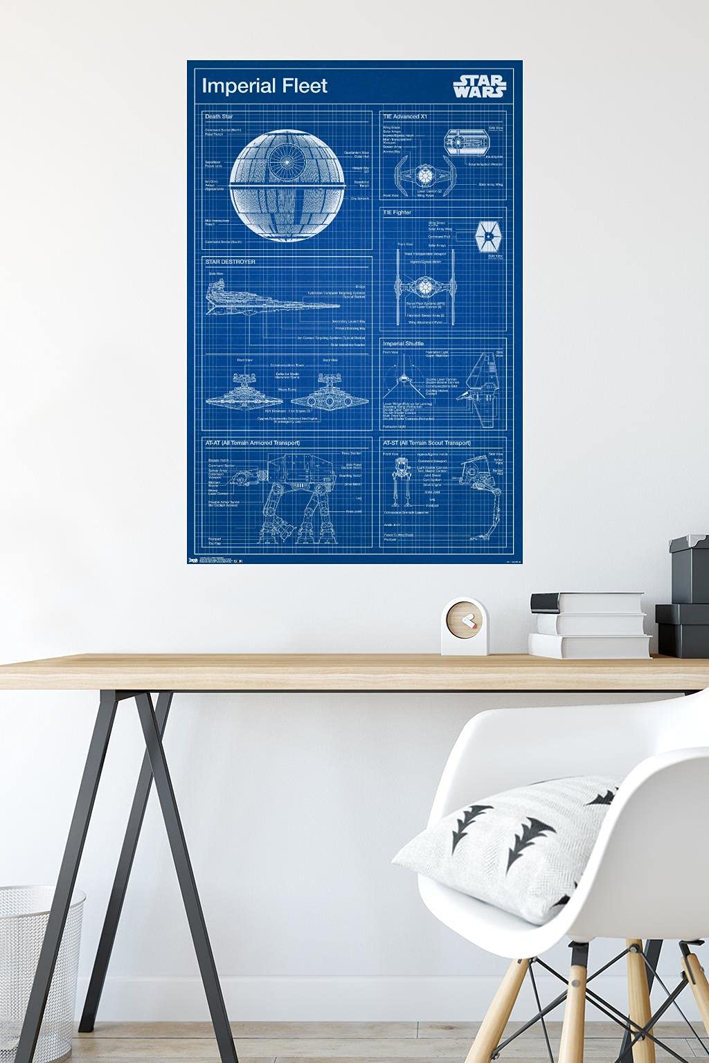 Trends International Star Wars-Imperial Blueprint Premium Wall Poster, 22.375'' X 34''