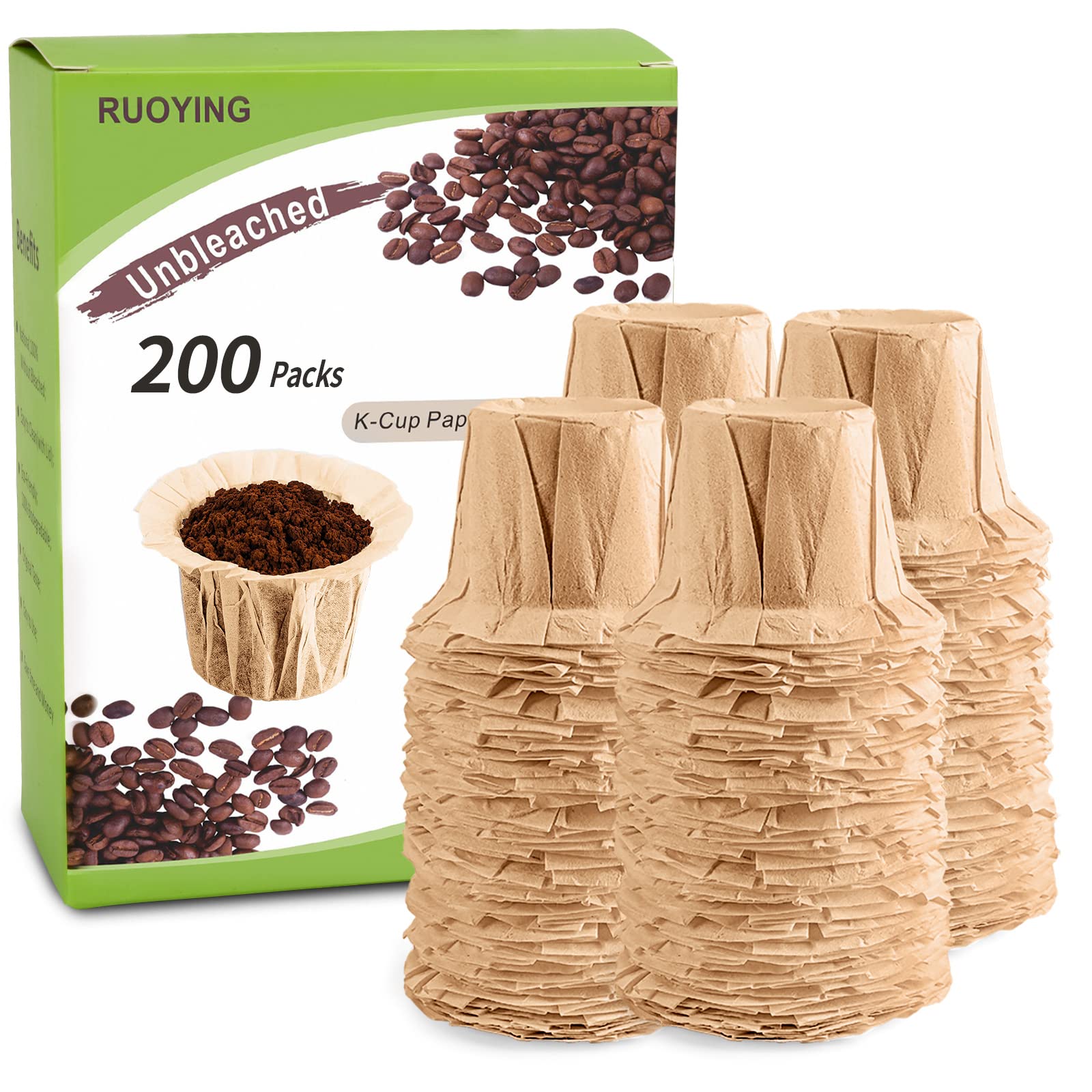 K Cup Coffee Paper Filters Disposable For Reusable K Cup Filters, Disposable Natural K Cup Filters, Compatible With Keurig Singl