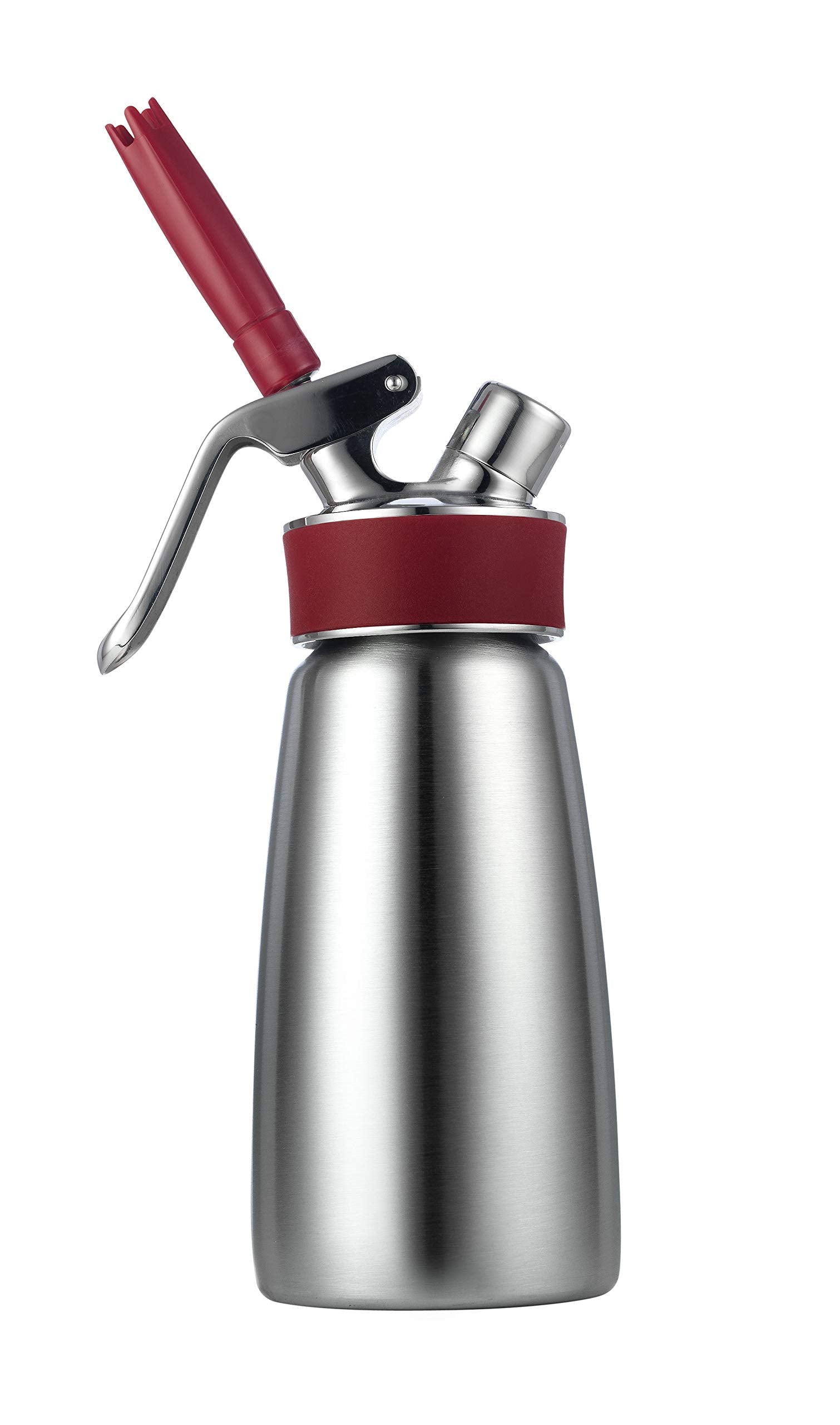 iSi North America Gourmet Whip (1/2 Pint) - Stainless Steel Versatile Cream Siphon for Warm & Cold Culinary Creations, Includes 