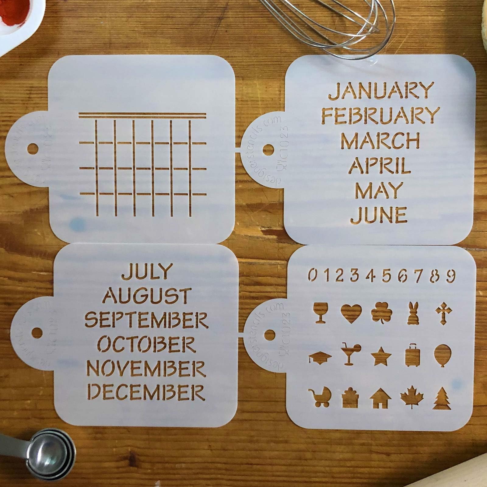 Save The Date Calendar Cookie Stencil Set | Baking Template Stencil For Cookies | Reusable Airbrush Cookies Stencils | C1023 By
