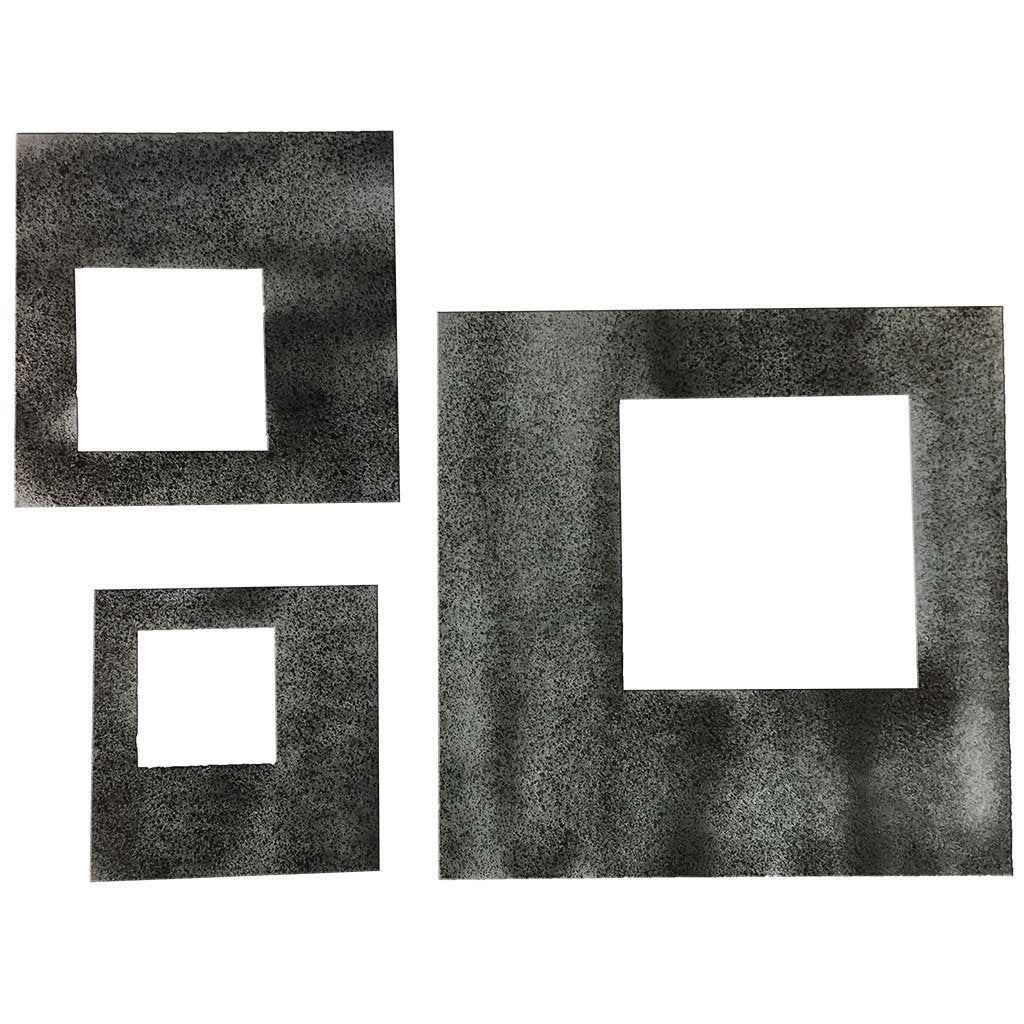 Contemporary Squares Metal Decor Set, Silver Vein