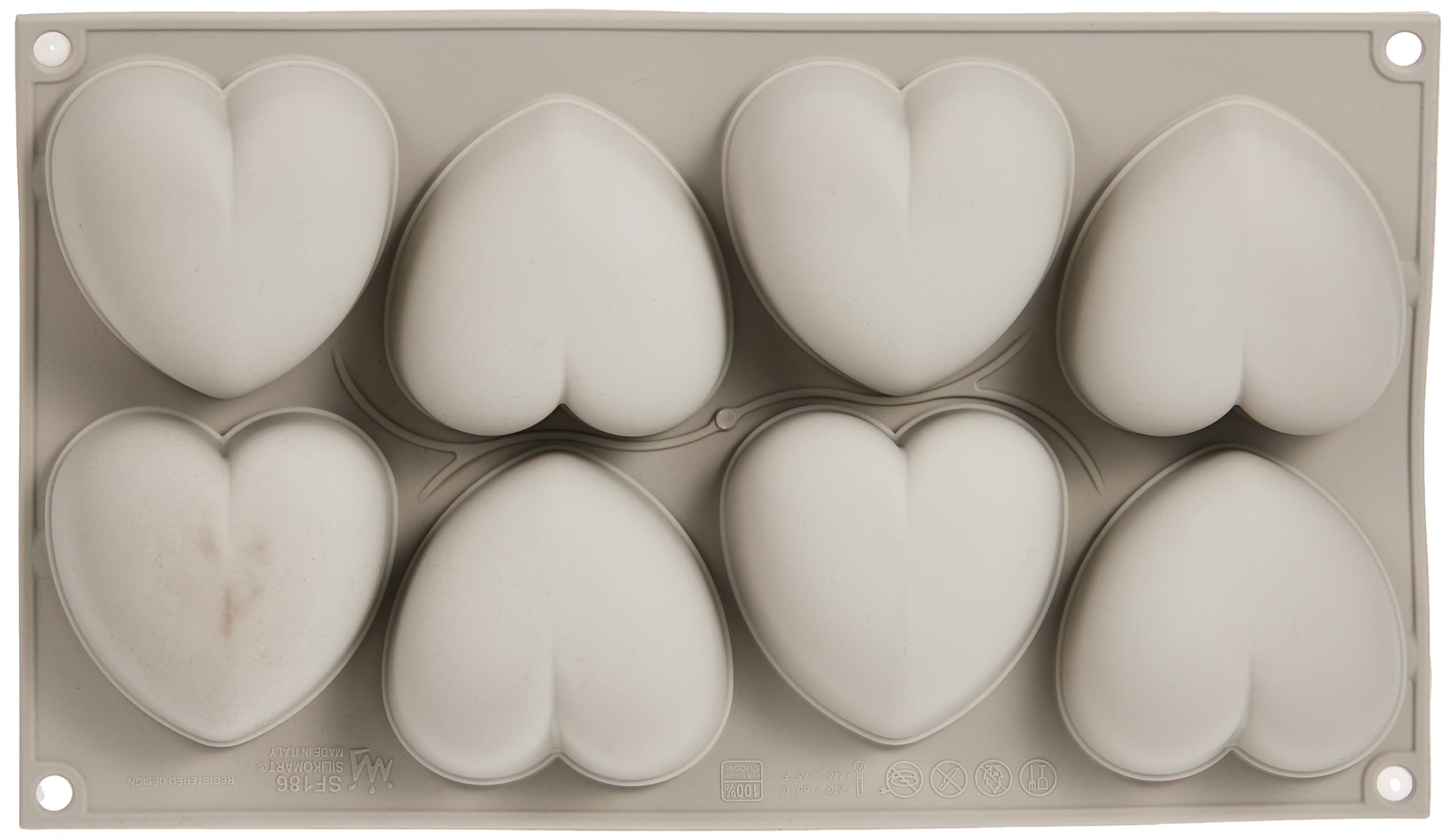 Silikomart 3D Mold Cuoricino Cake Pan, Gray