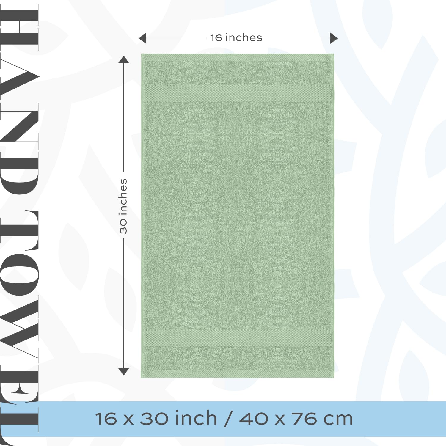 White Classic Luxury Cotton Bath Towels Large - | Highly Absorbent Hotel spa Collection Bathroom Towel | 27 inch X 54 inch | Set of 4 (Green  4)
