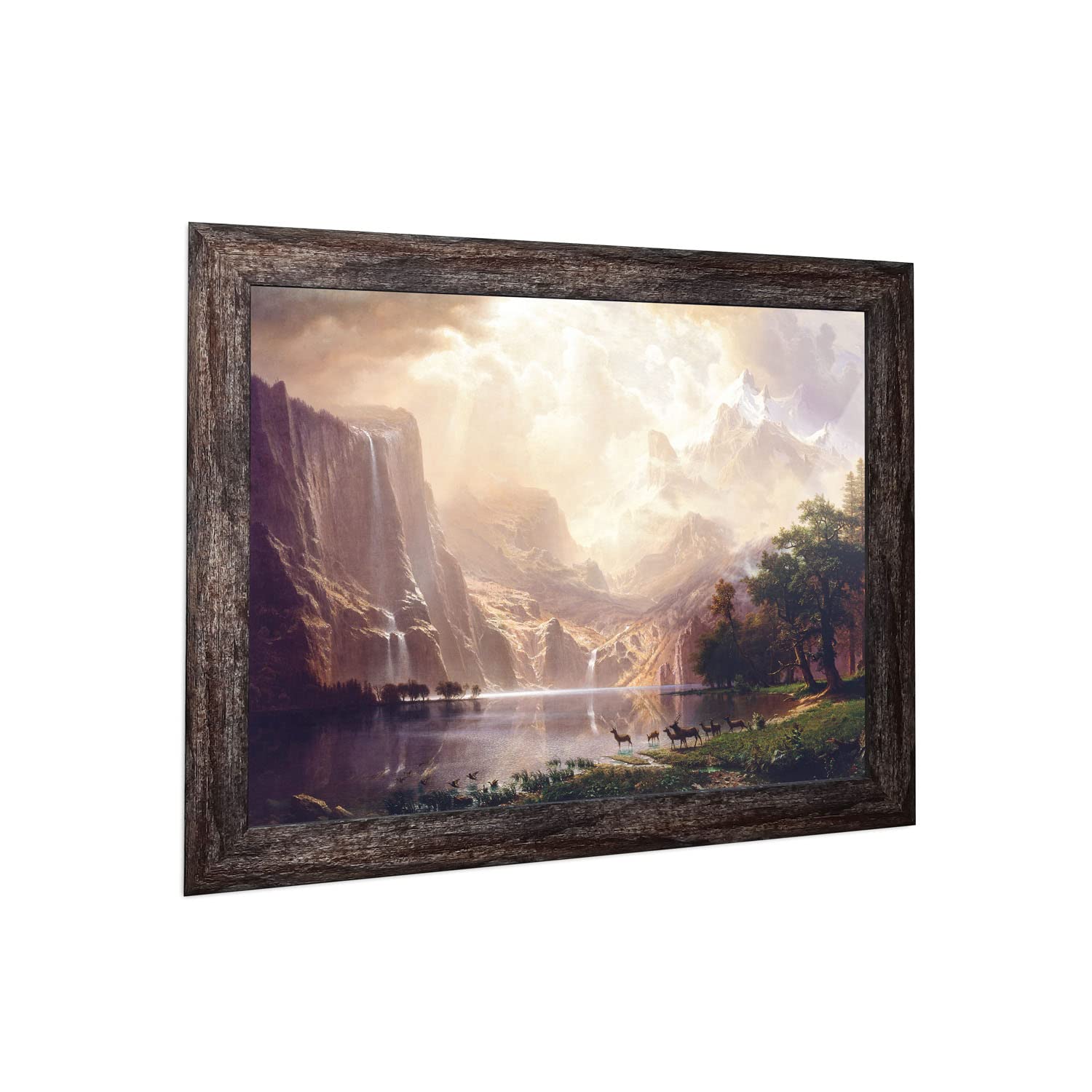 Among The Sierra Nevada Mountains, California, Framed Wall Art By Albert Bierstadt, Mountain Home Decor Scene, 11X14 2400Bw