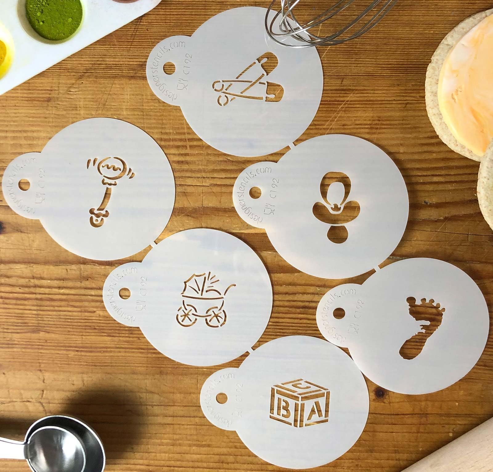Designer Stencils Baby Candy/Cookie Stencils, Small, Beige/Semi-Transparent