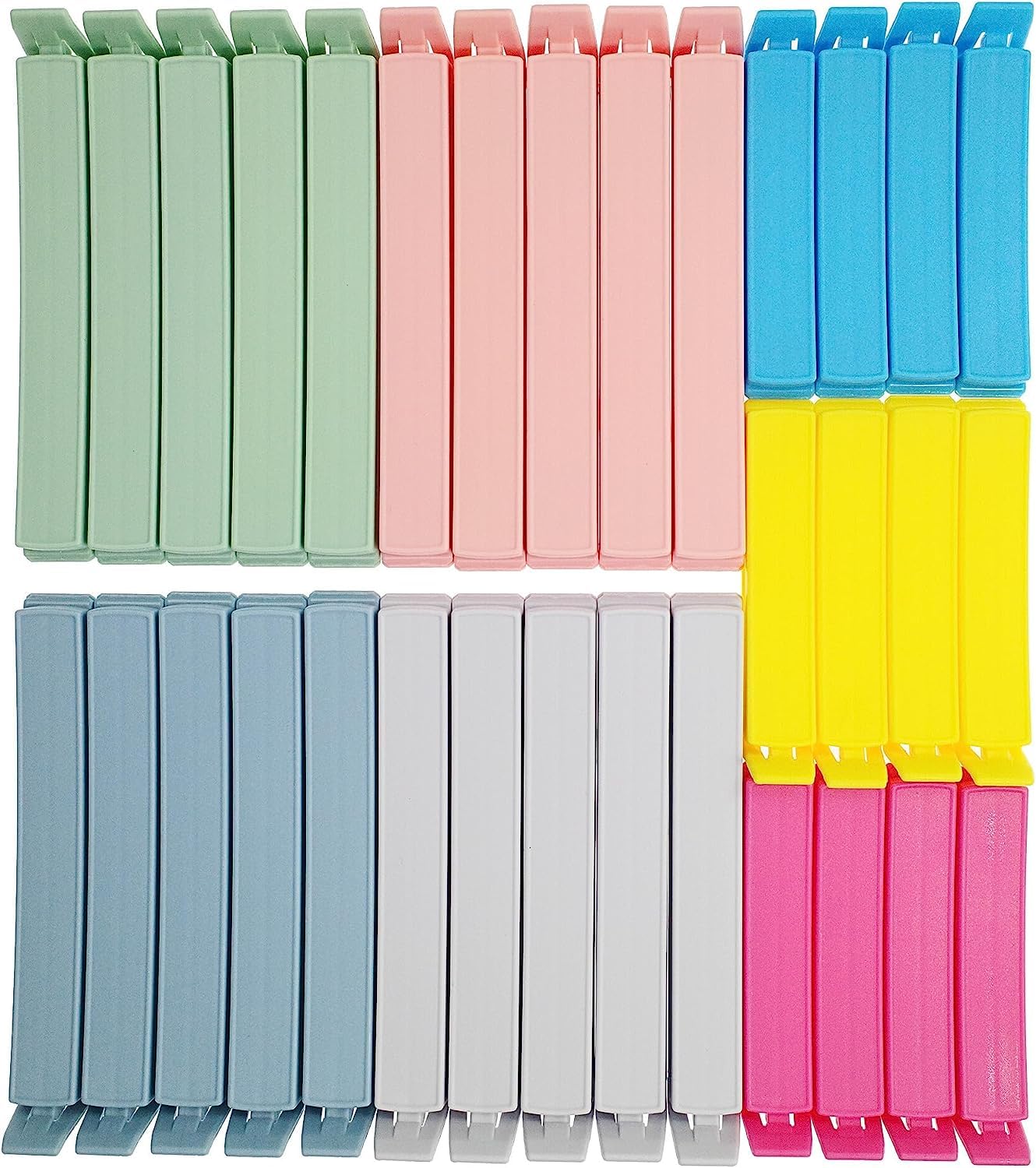 Yarall 32 Pcs Plastic Chip Clips For Food Packages, Curved Design Sealing Bag Clips For Food, Kitchen And Home, Large Size(4.3In