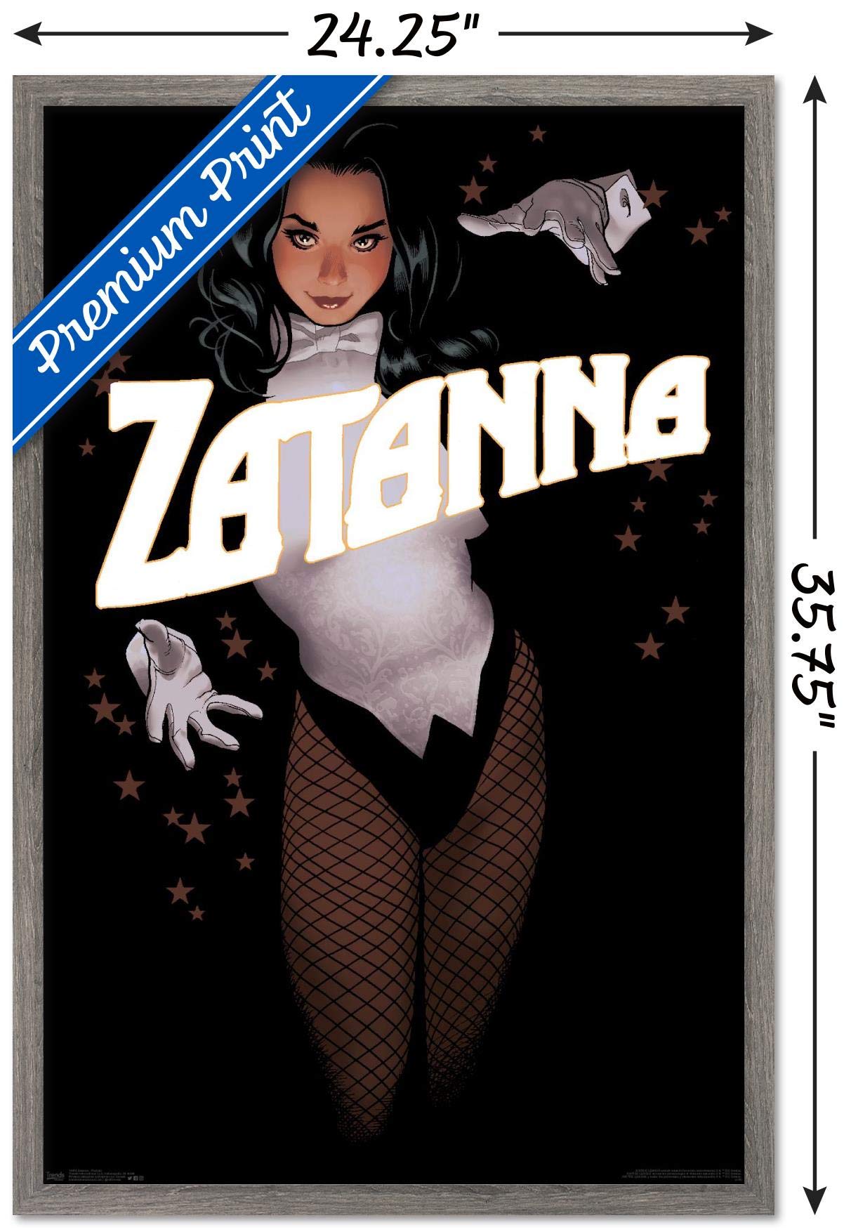 Trends International Dc Comics - Zantanna - Alex Ross Portrait Wall Poster, 22.375'' X 34'', Barnwood Framed Version