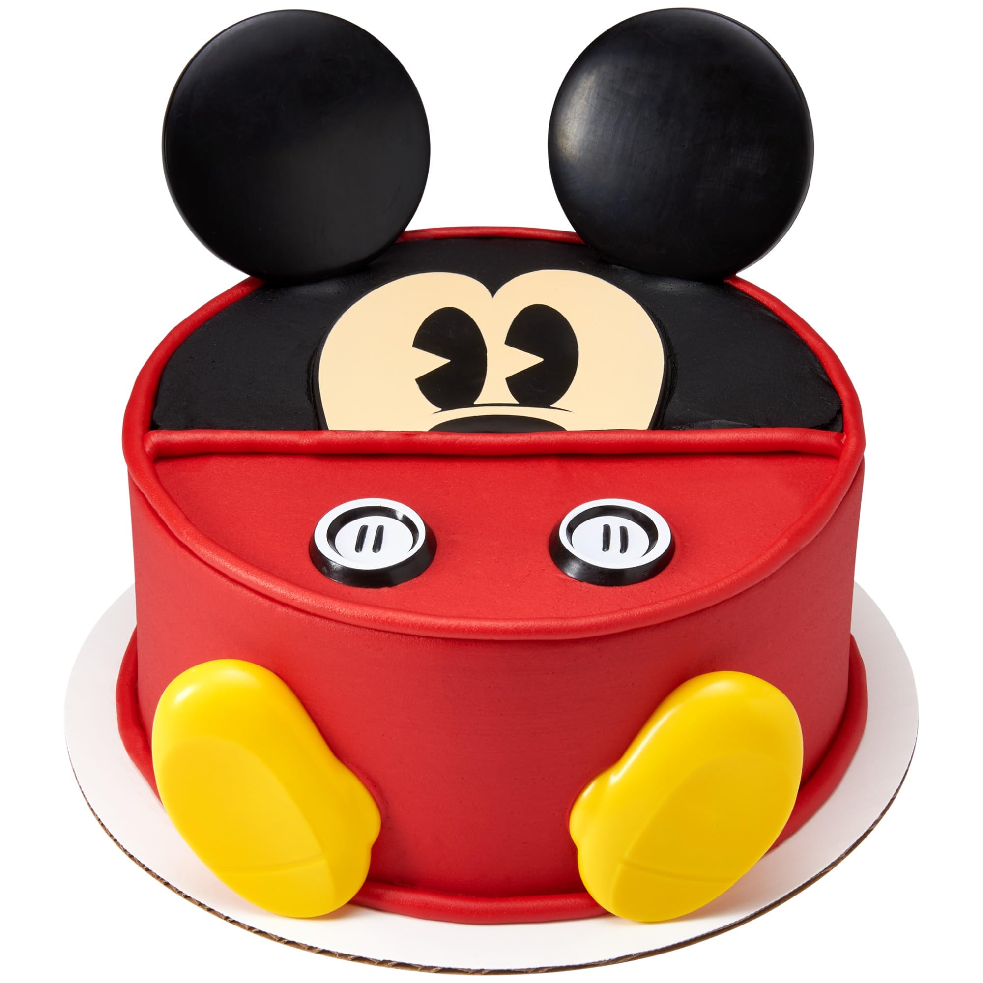 DecoSet Disney Mickey Mouse Cake Topper  7-Piece Topper Set with Ears  Eyes  Buttons and Shoes  Made of Food-Safe Plastic  Multiple  1 SET