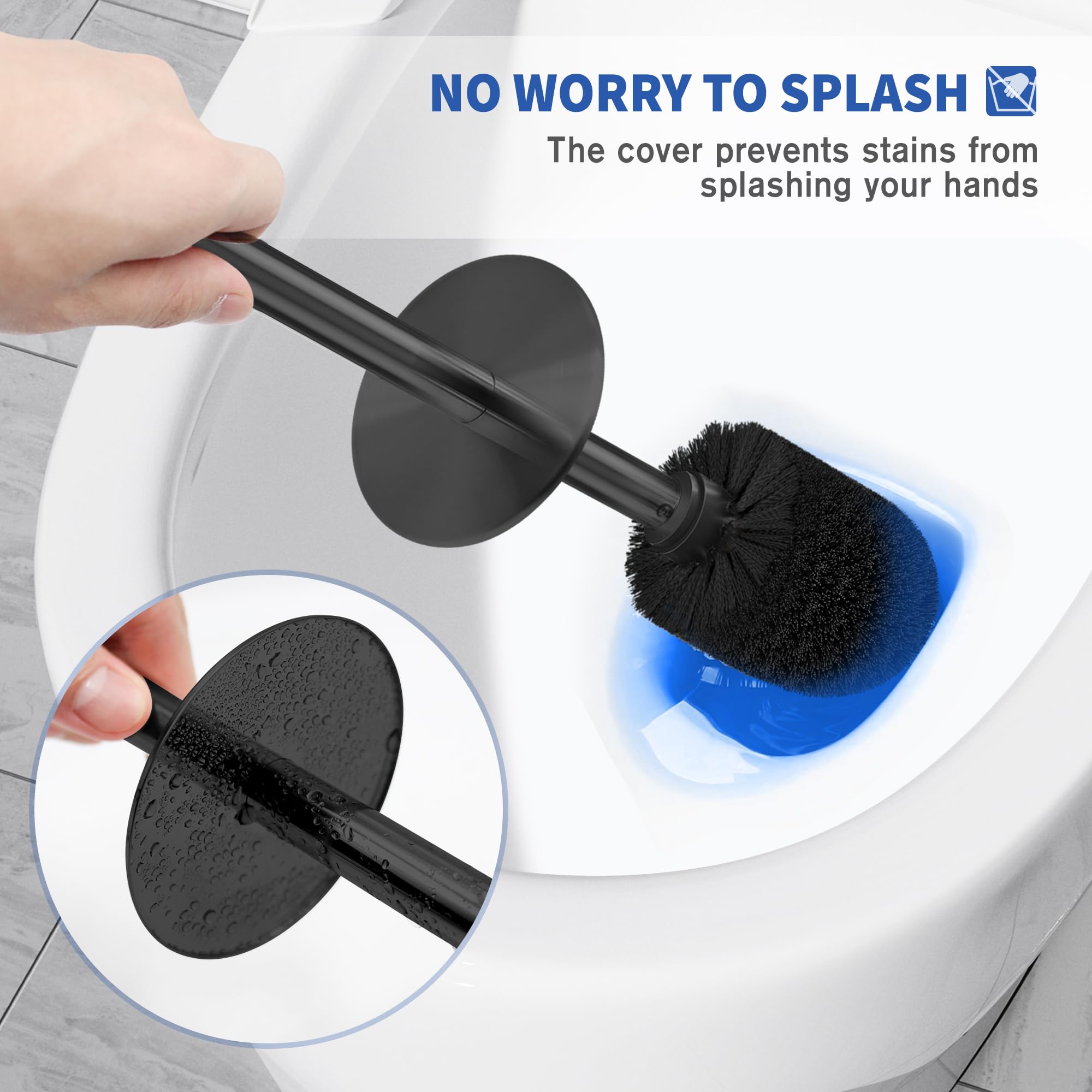 Ixo Stainless Steel Toilet Brush With Holder, Black