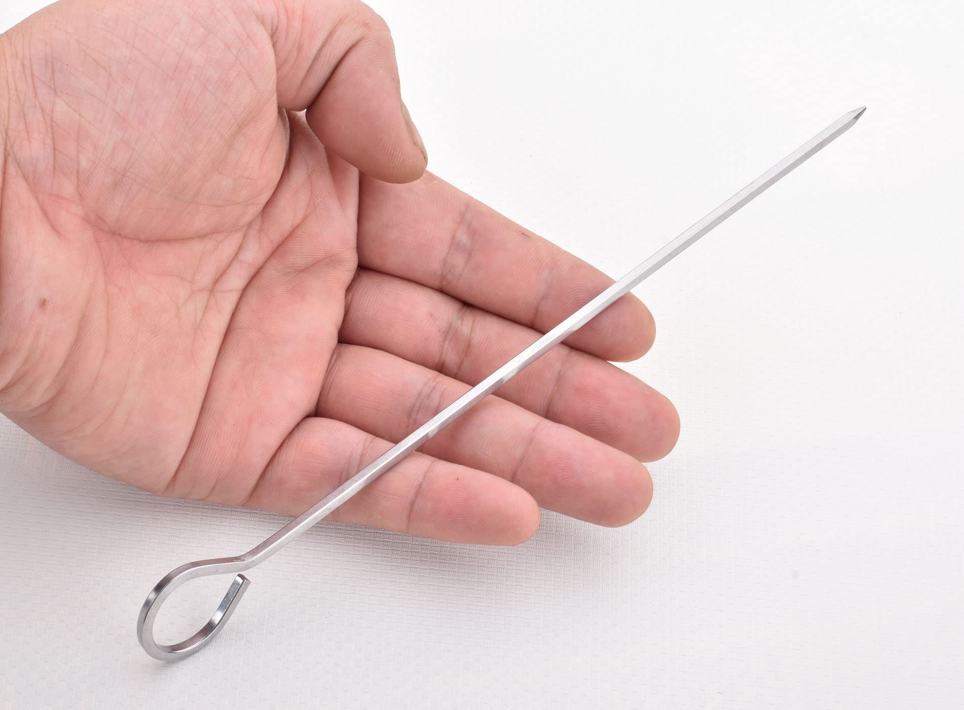 8 Inch Barbecue Skewers Square Metal Bbq Sticks,Honshen 12Pack Stainless Steel Skewer,Kebob,Kabob Sets For Grill Outings Cooking