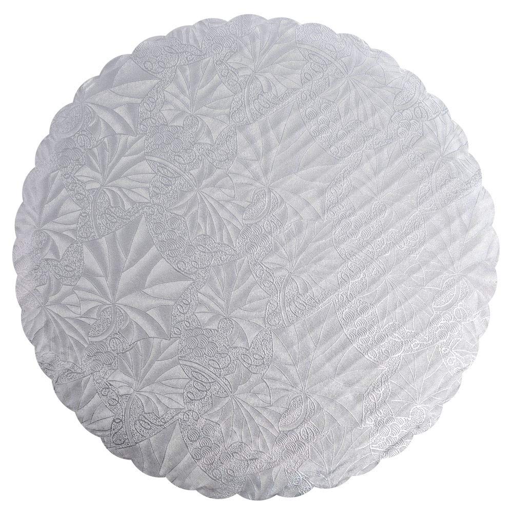 10'' Silver Scalloped Edge Cake Boards, 12 Ct