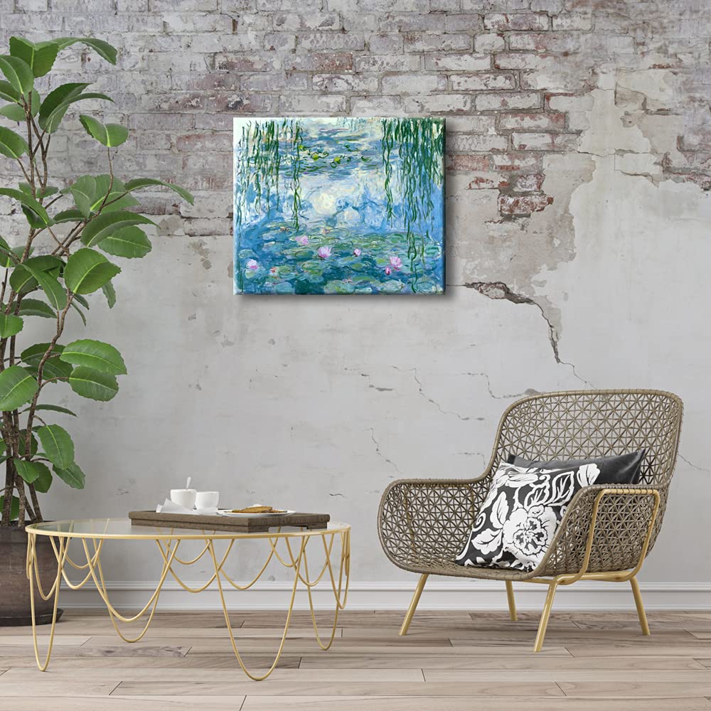 Wieco Art Water Lilies Giclee Canvas Prints Wall Art By Claude Monet Famous Oil Paintings Flowers Reproduction Modern Clsssic La