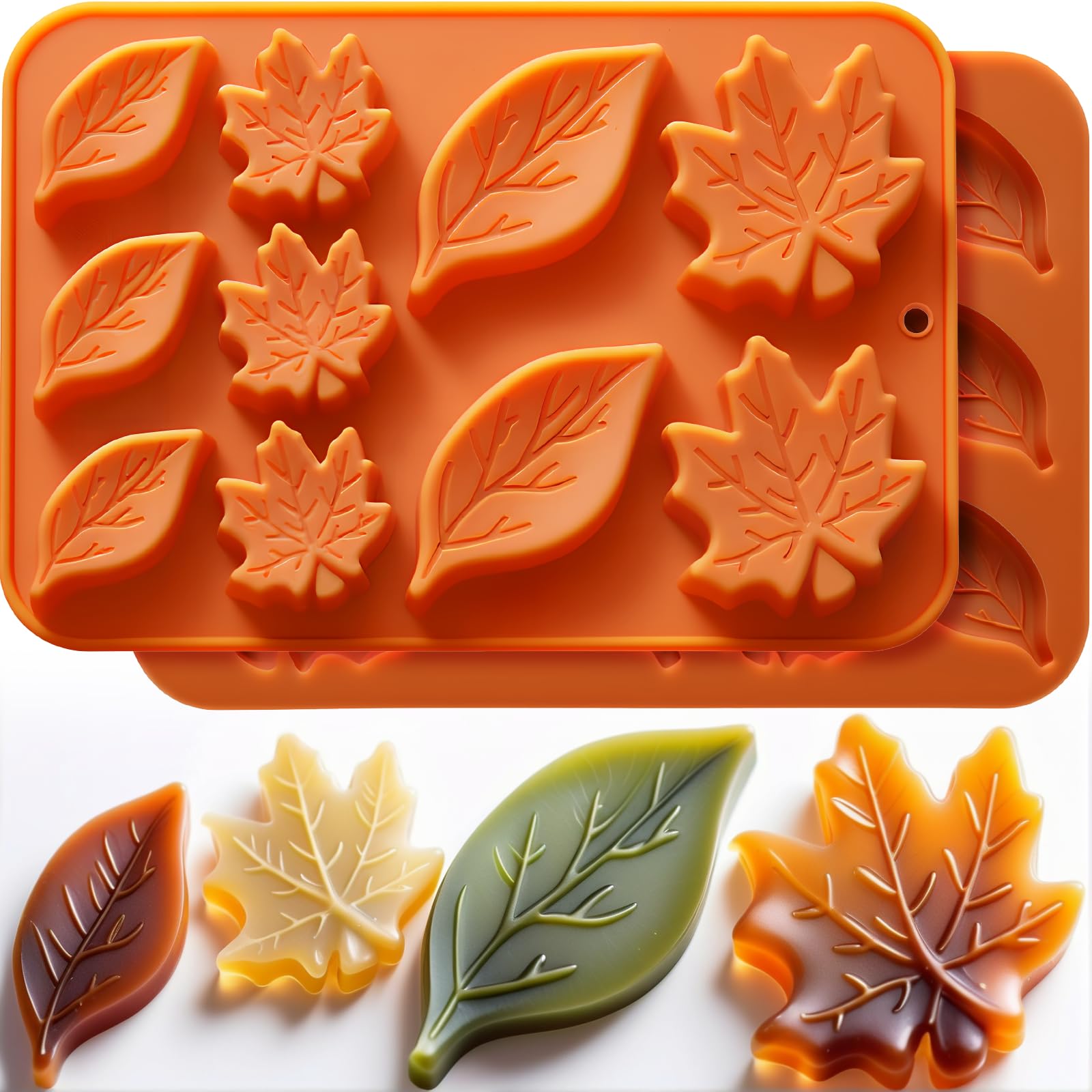 Leaf Silicone Molds Fall Silicone Mold Harvest Cake Pan Autumn Maple Leaf 2 Different Shapes Thanksgiving Fall Theme Mould for H
