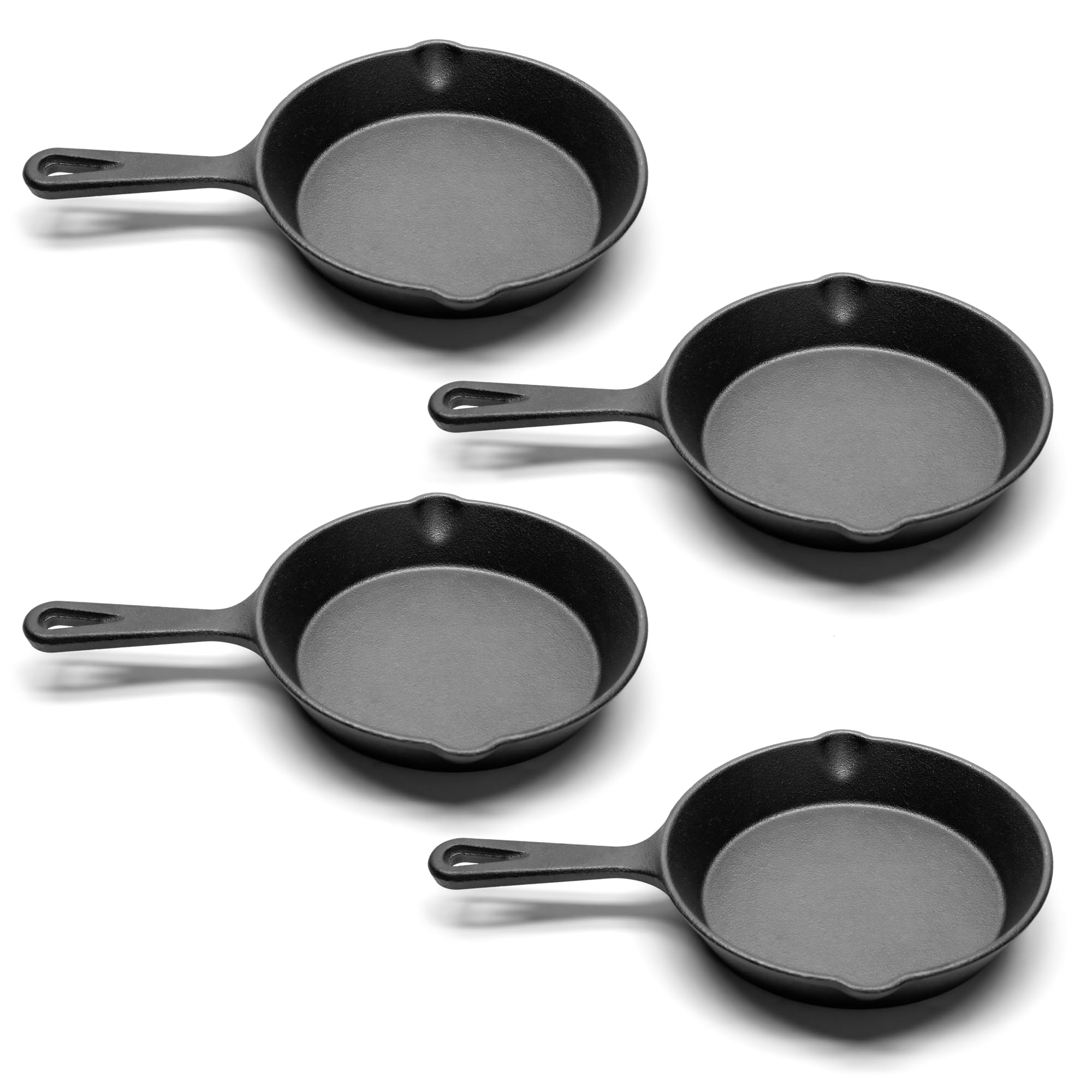 LOCEHNGY 6 Inch Cast Iron Frying Pan 4 Pack  Mini Cast Iron Skillet Set for Stovetop, Oven, and Grill