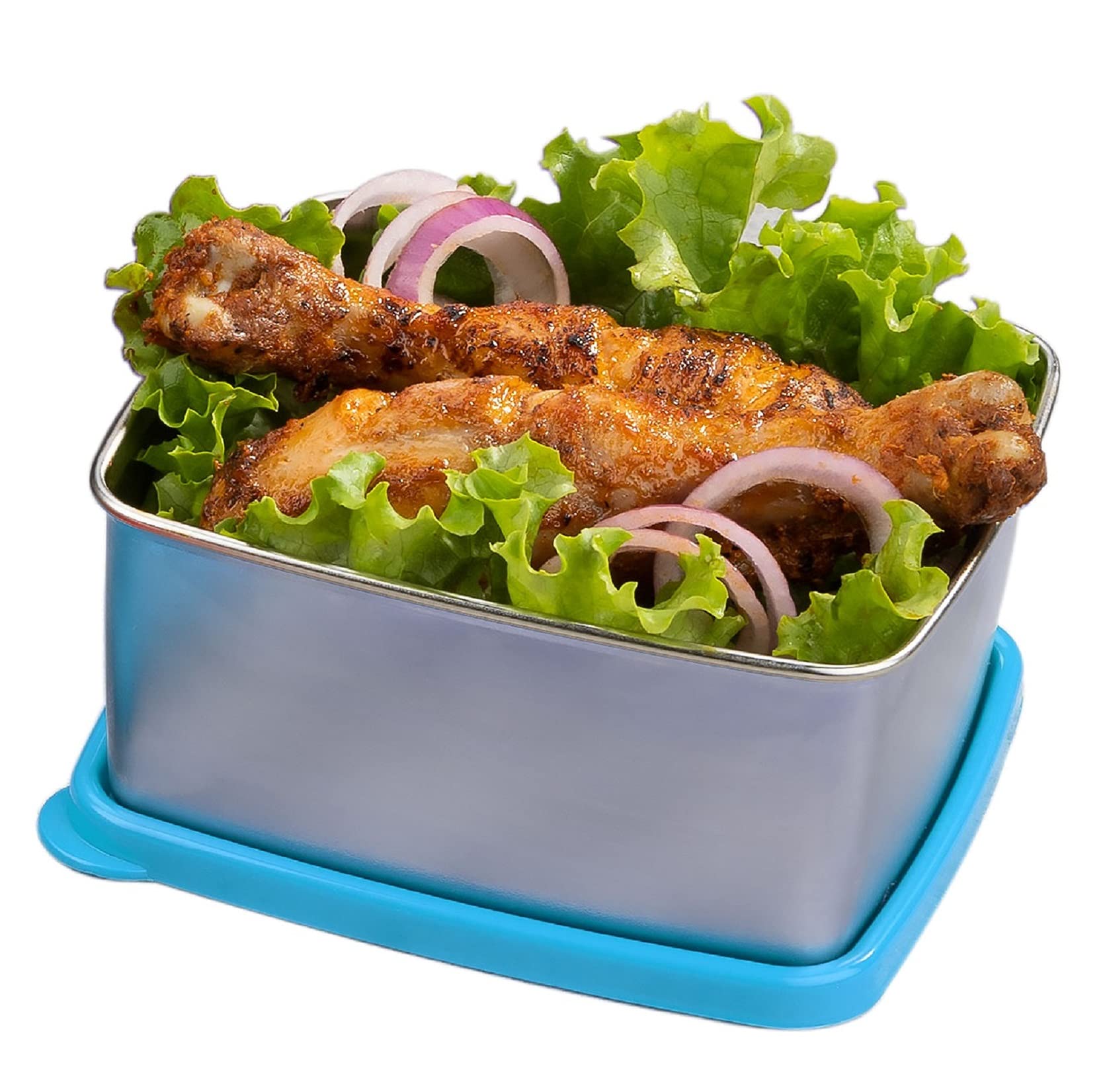 Signora Ware Freezer Fresh Small Steel Container 600Ml, (Set Of 1),Blue