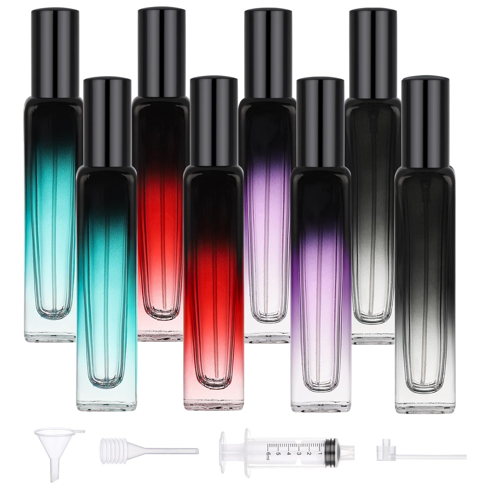 Segbeauty Refillable Travel Perfume Bottle, 8 Pack Of 15Ml Mini Glass Fragrance Containers With Refill Tool, Empty Portable Leak