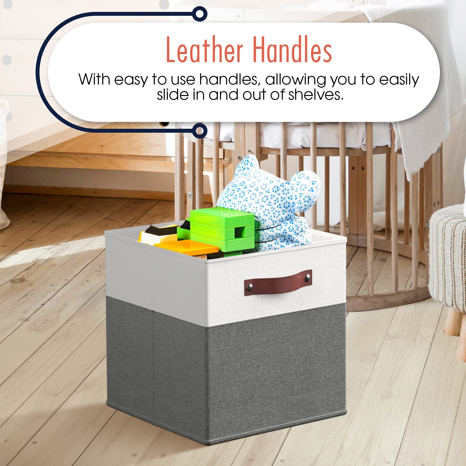 Ornavo Home 11 X 11 Storage Cube Bins, Foldable Collapsible Fabric Storage Bins Box Linen Shelf Basket Cube Organizer For Closet