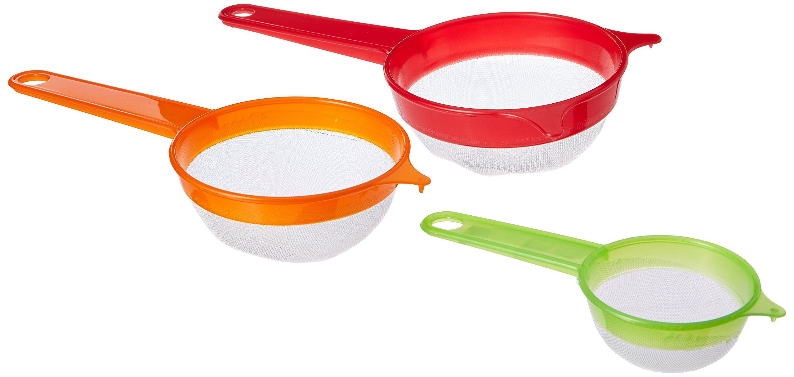 Uniware 3 Sphere Set Strainers - Green, Orange & Red [P71115], 3.15, 4.72, 5.15 ''
