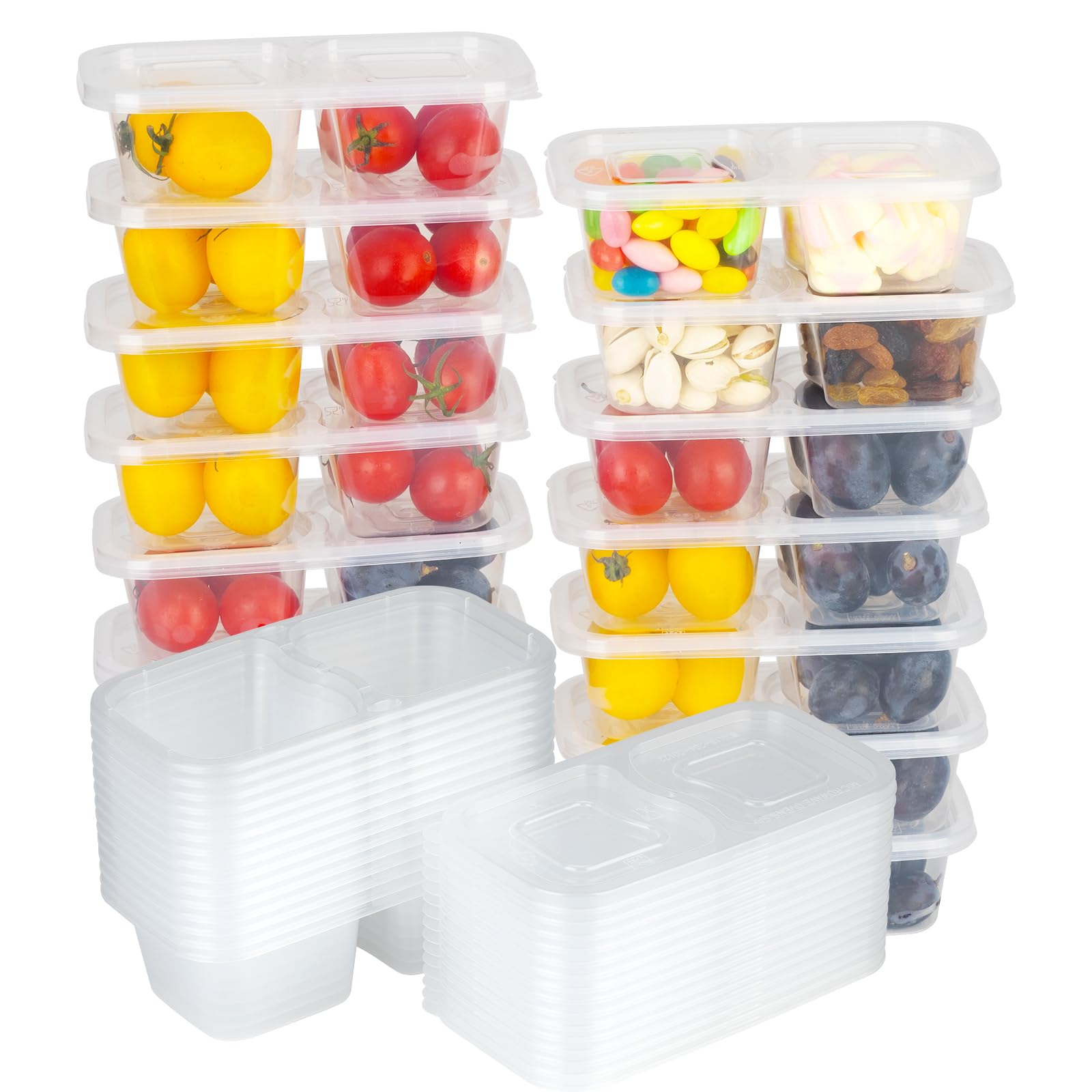 Obfuscate 15Sets Snack Containers,Reusable Snack Containers with Lids,Snack Pack Containers for Portion Control and Meal Prep Lu
