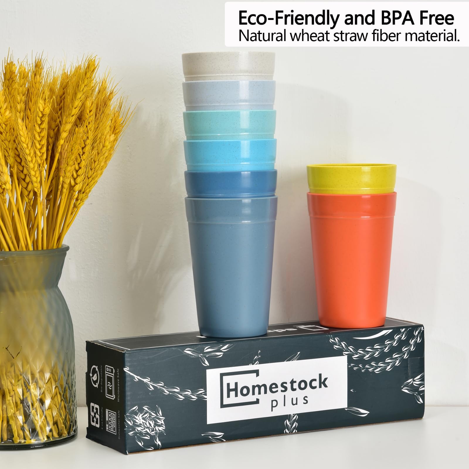 Homestockplus ?Set Of 8? 20 Oz Tumbler Cups,Unbreakable Drinking Cups Microwave And Dishwasher Safe Bpa Free E-Co Friendly Reusa