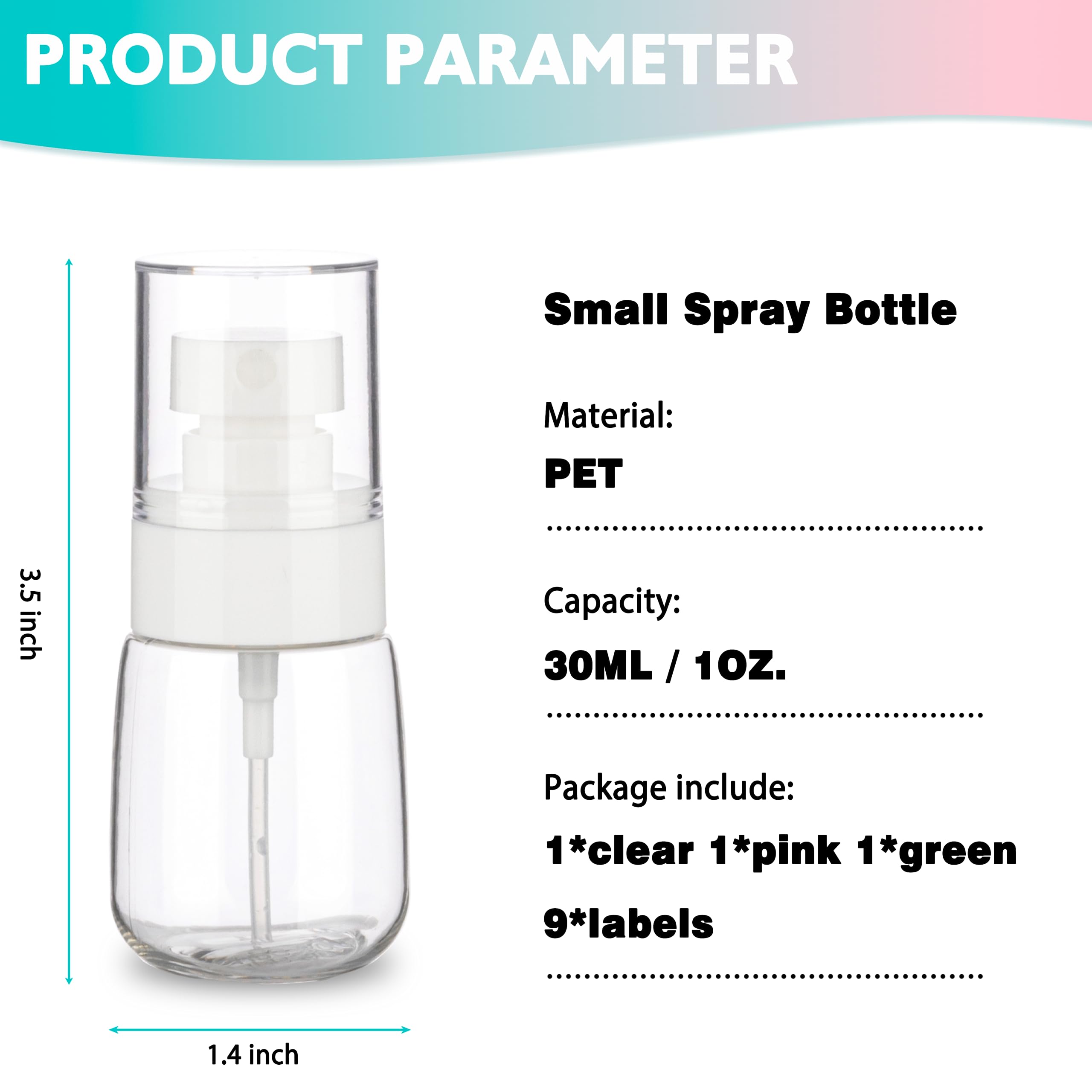 Ifdgctk 3 Pack 1Oz/30Ml Small Spray Bottle, Plastic Mini Spray Bottles, Travel Spray Bottle With Fine Mist,Tiny Spray Bottles Wi
