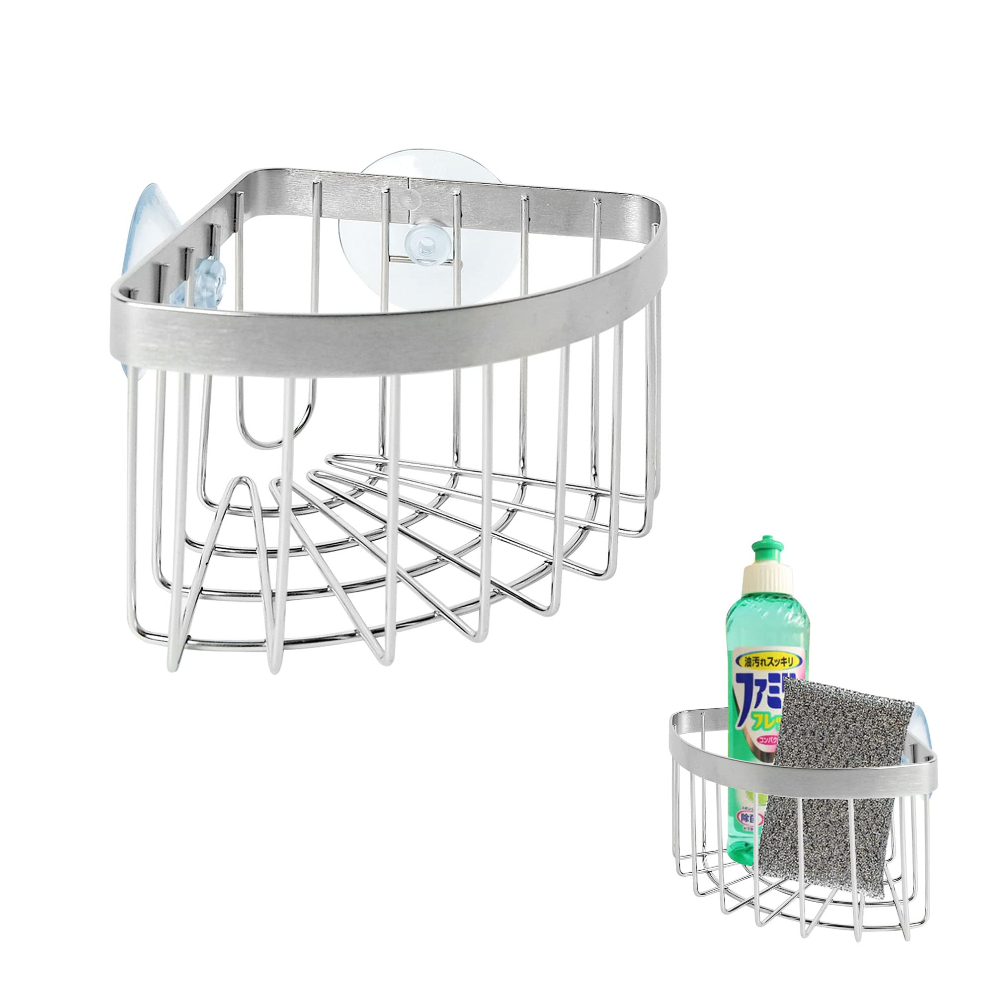 Dveda Sink Caddy, Dish Cloth Hanger Sponge Holder, Save Space Triangle 2-In-1 Sink Caddy, 304 Stainless Steel Corner Kitchen Sin