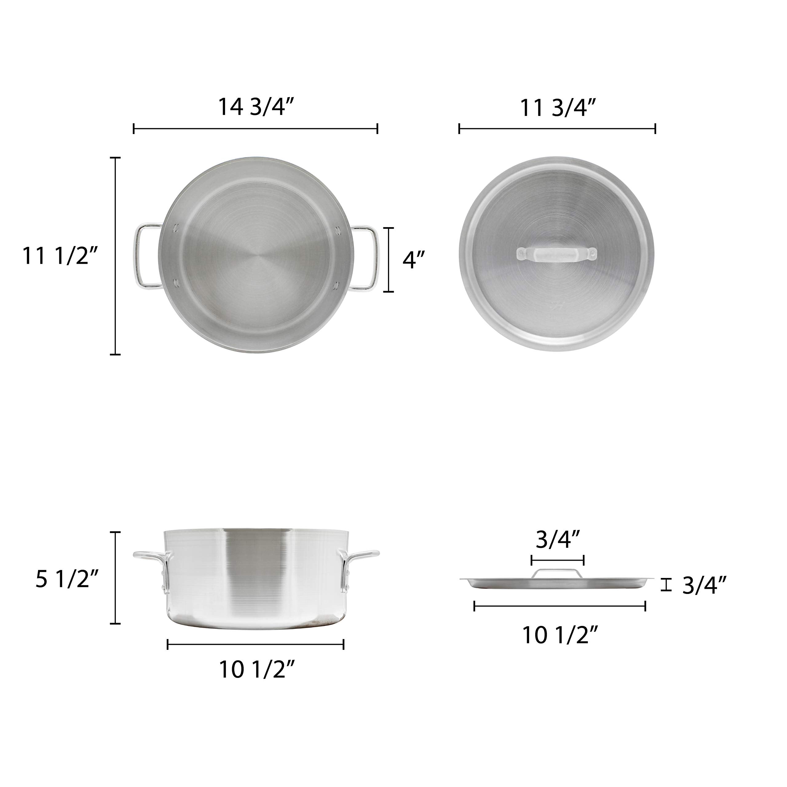 Thunder Group 8 Quart Aluminum Braiser with Lid