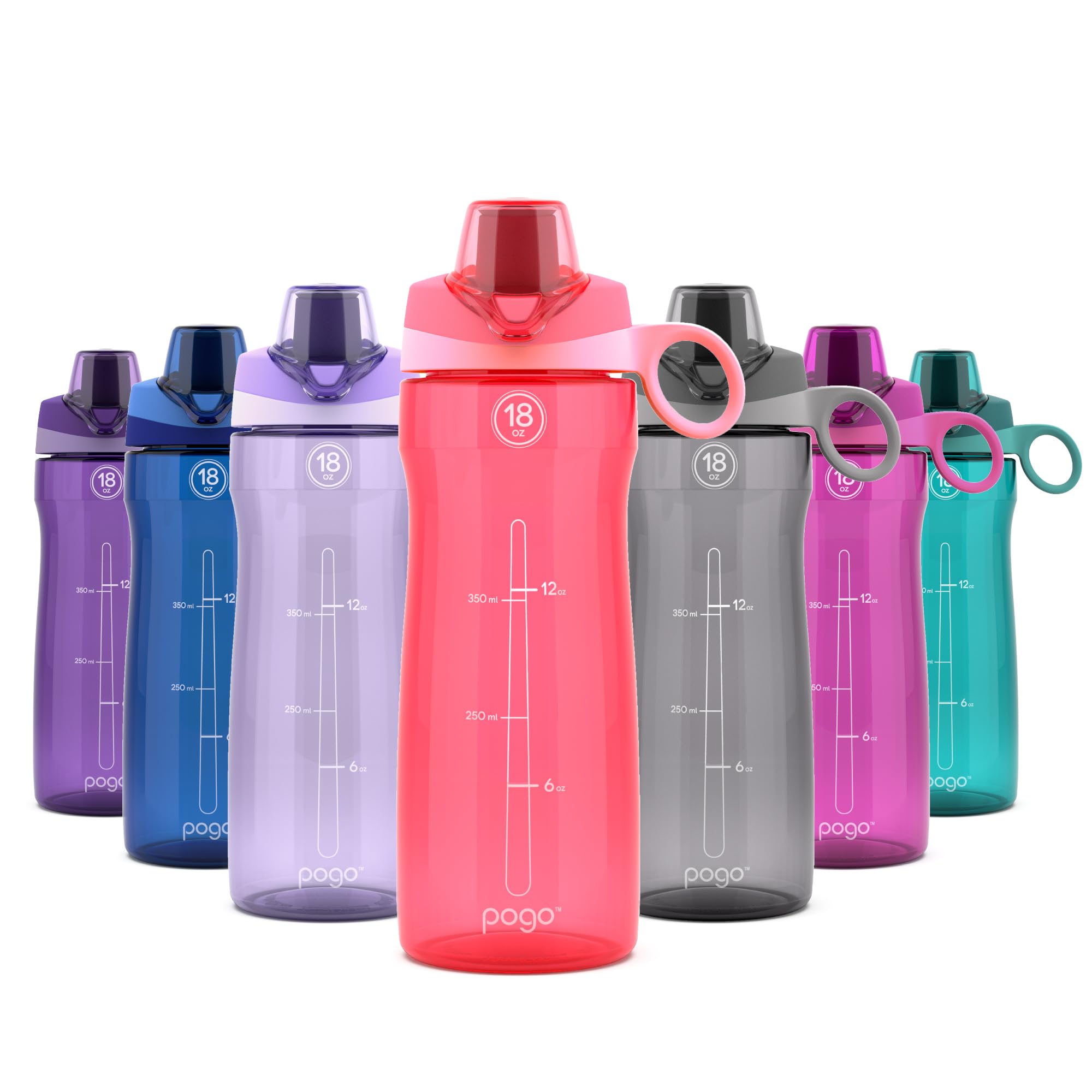 Pogo Bpa-Free Tritan Plastic Water Bottle With Chug Lid, 18 Oz, Pink