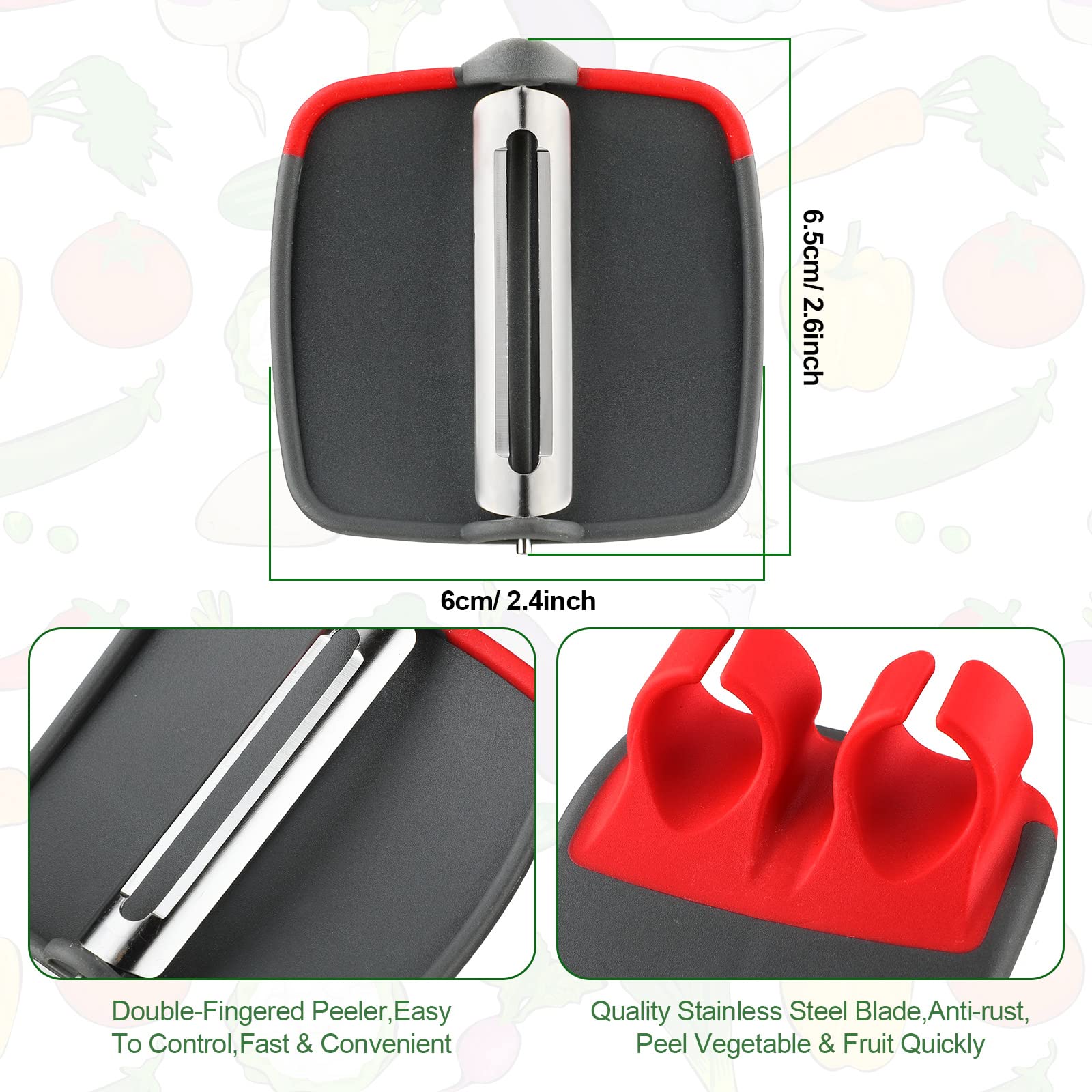 4 Pieces Palm Fruit Peeler Finger Potato Peeler Kitchen Vegetable Peeler Hand Fruit Peeler With Comfortable Rubber Finger Grip F