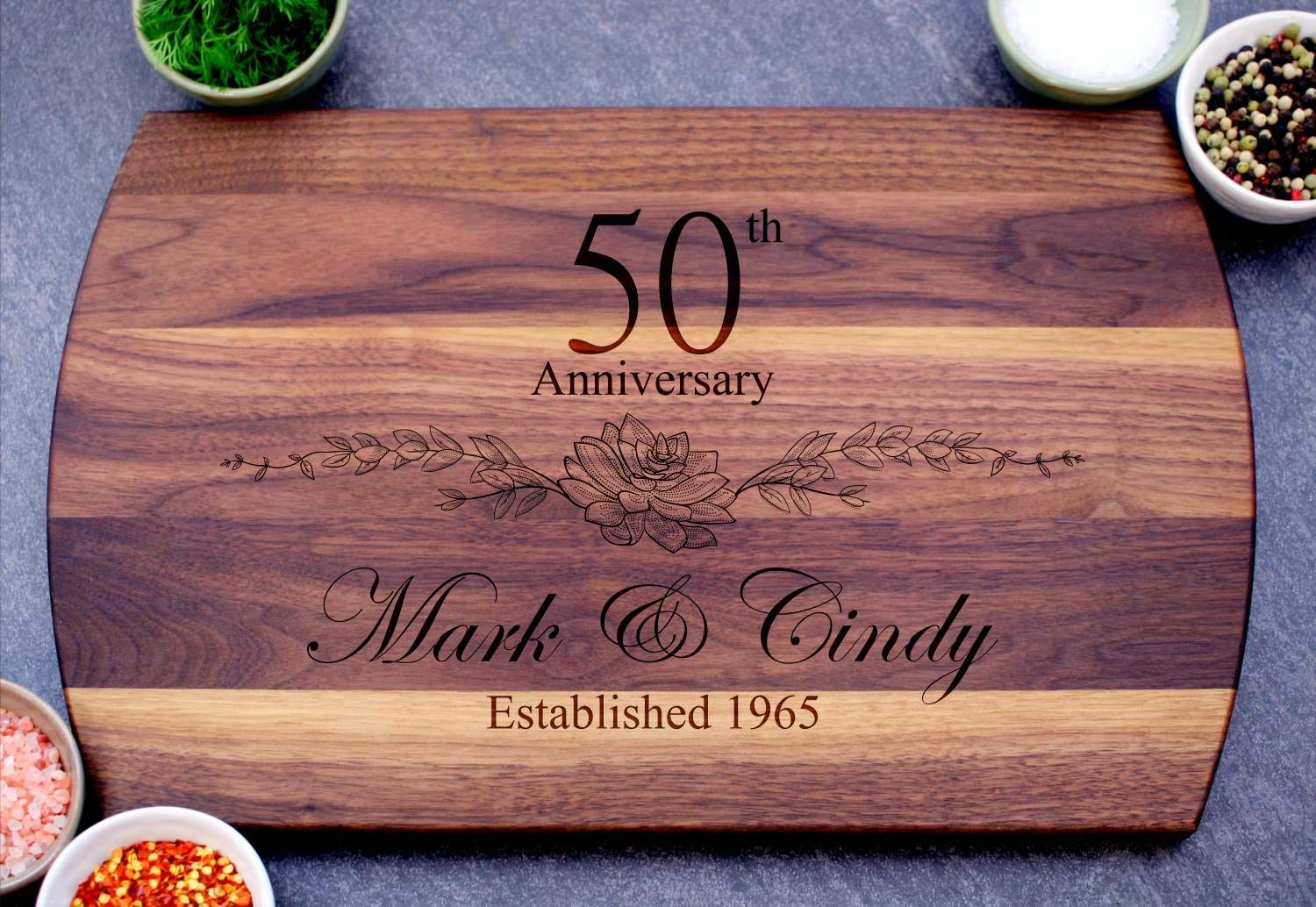 Personalized Cutting Board - 4 Sizes Engraved Charcuterie Board- Anniversary or Christmas Gift, Anniversary Present for Parents
