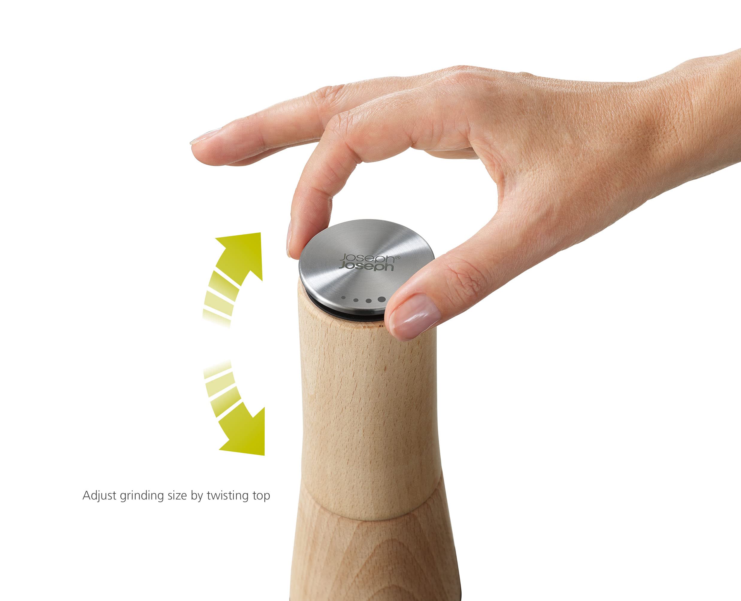 Joseph Joseph 20191 Milltop Wood Non-Spill Kitchen Salt Mill, Wood