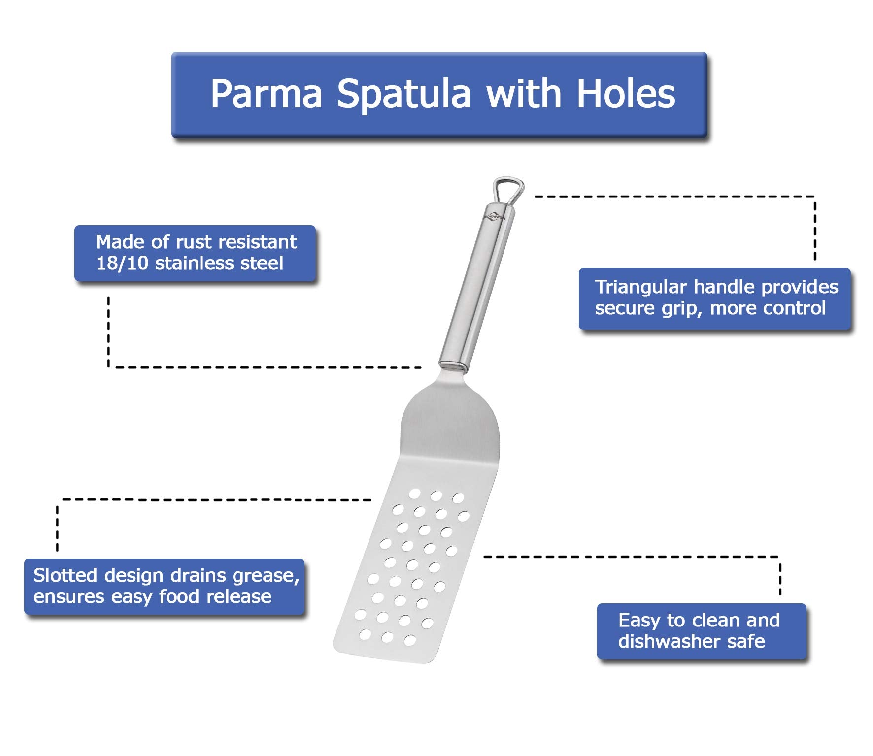 Kuchenprofi Parma Slotted Turner In 18/10 Stainless Steel
