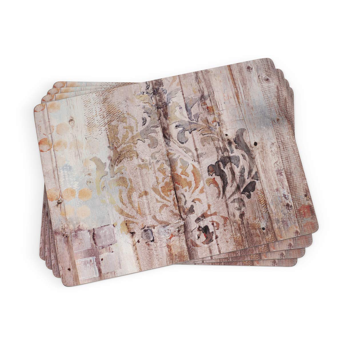 Pimpernel Frozen In Time Collection Placemats | Set Of 4 | Heat Resistant Mats | Cork-Backed Board | Hard Placemat Set For Dinin
