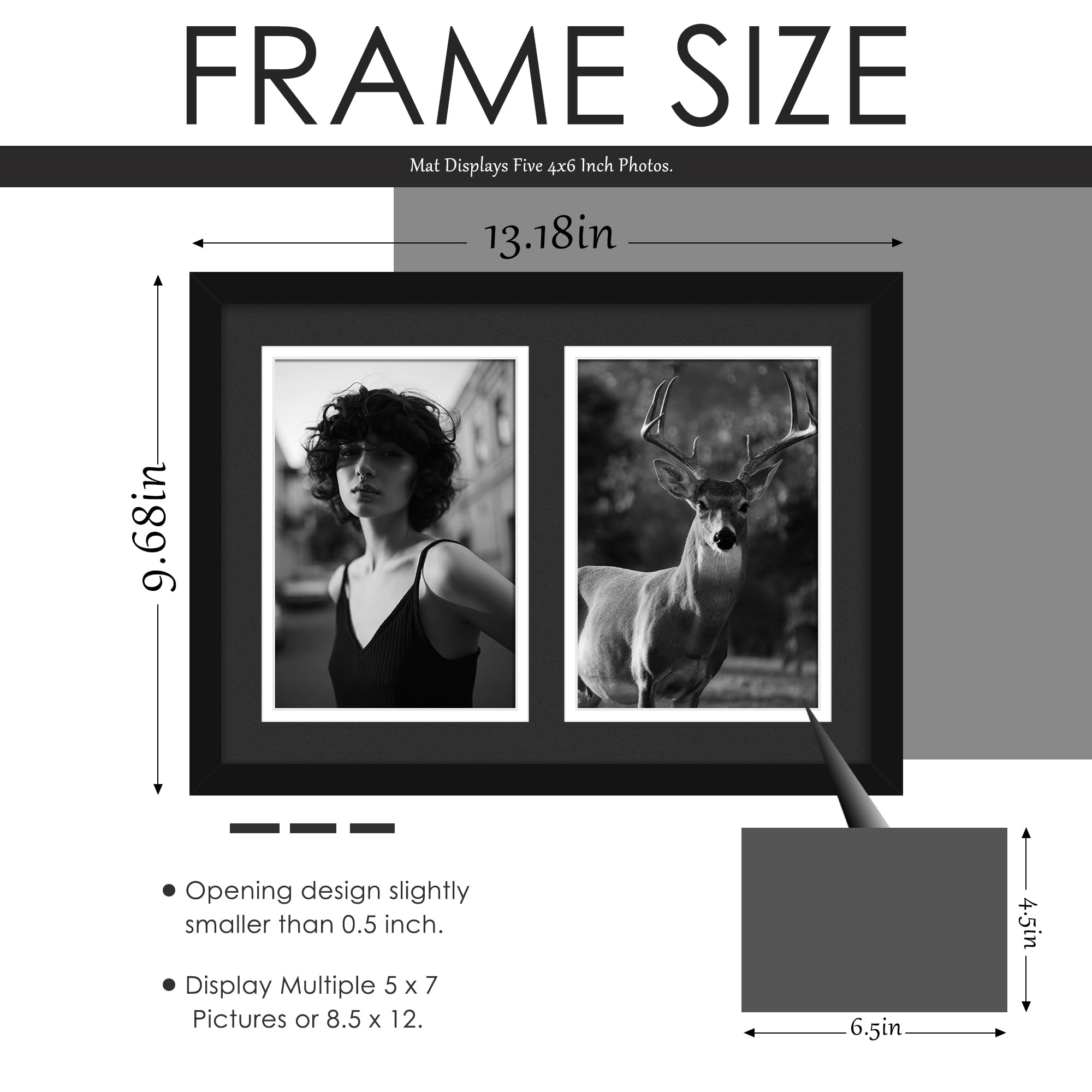 DUENPY 8.5x12 Collage Picture Frame, 5x7 Collage Picture Frame, Displays Double 5x7 inch Photos, Wall Decor Wall Hanging or Tabl