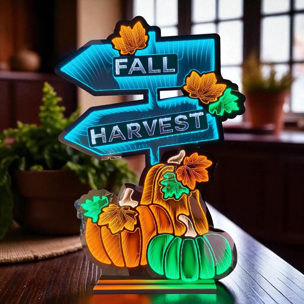 Fall/Harvest Sign Ekkolight 35H Acrylic UL Plug