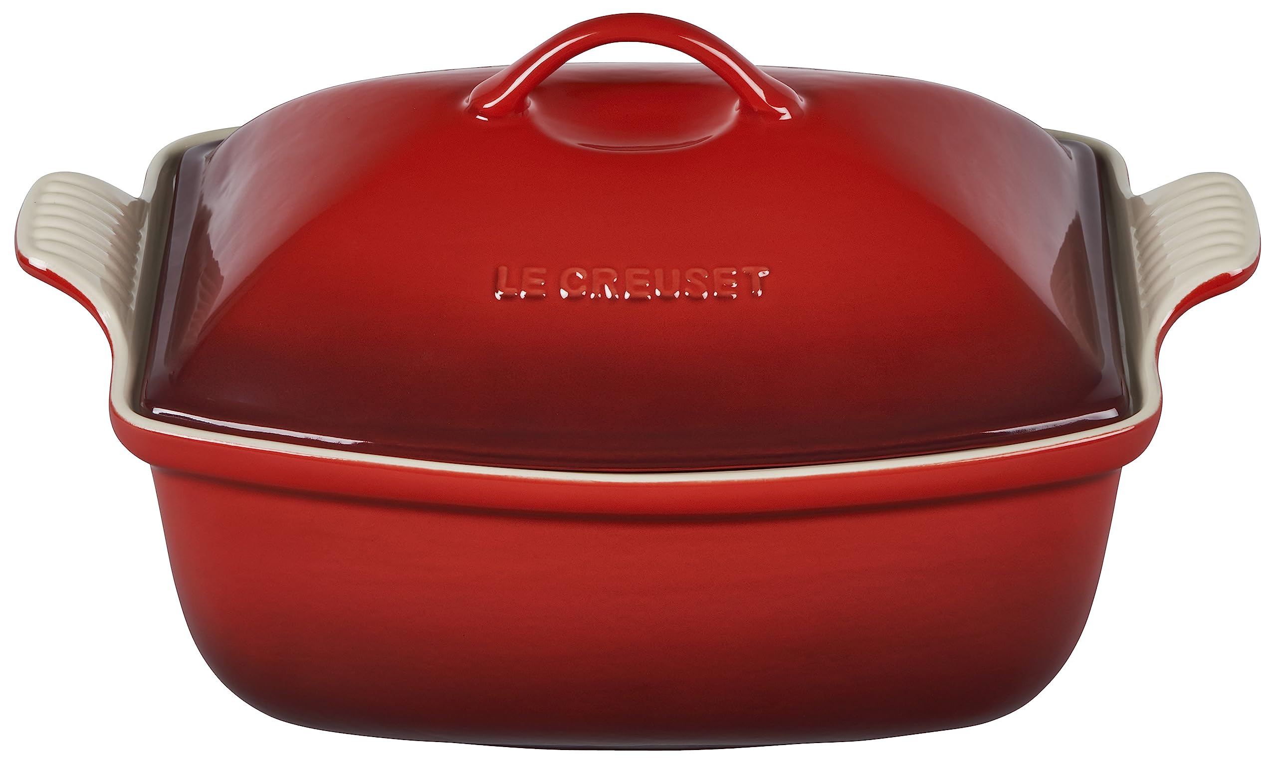 Le Creuset Heritage Stoneware Deep Baker with Lid, 4.5 qt., Cerise